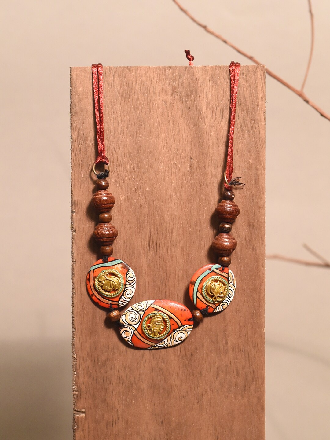 AAKRITI ART CREATIONS Unisex Carnival Kaleidoscope Talisman Brass-Plated Necklace, Brown