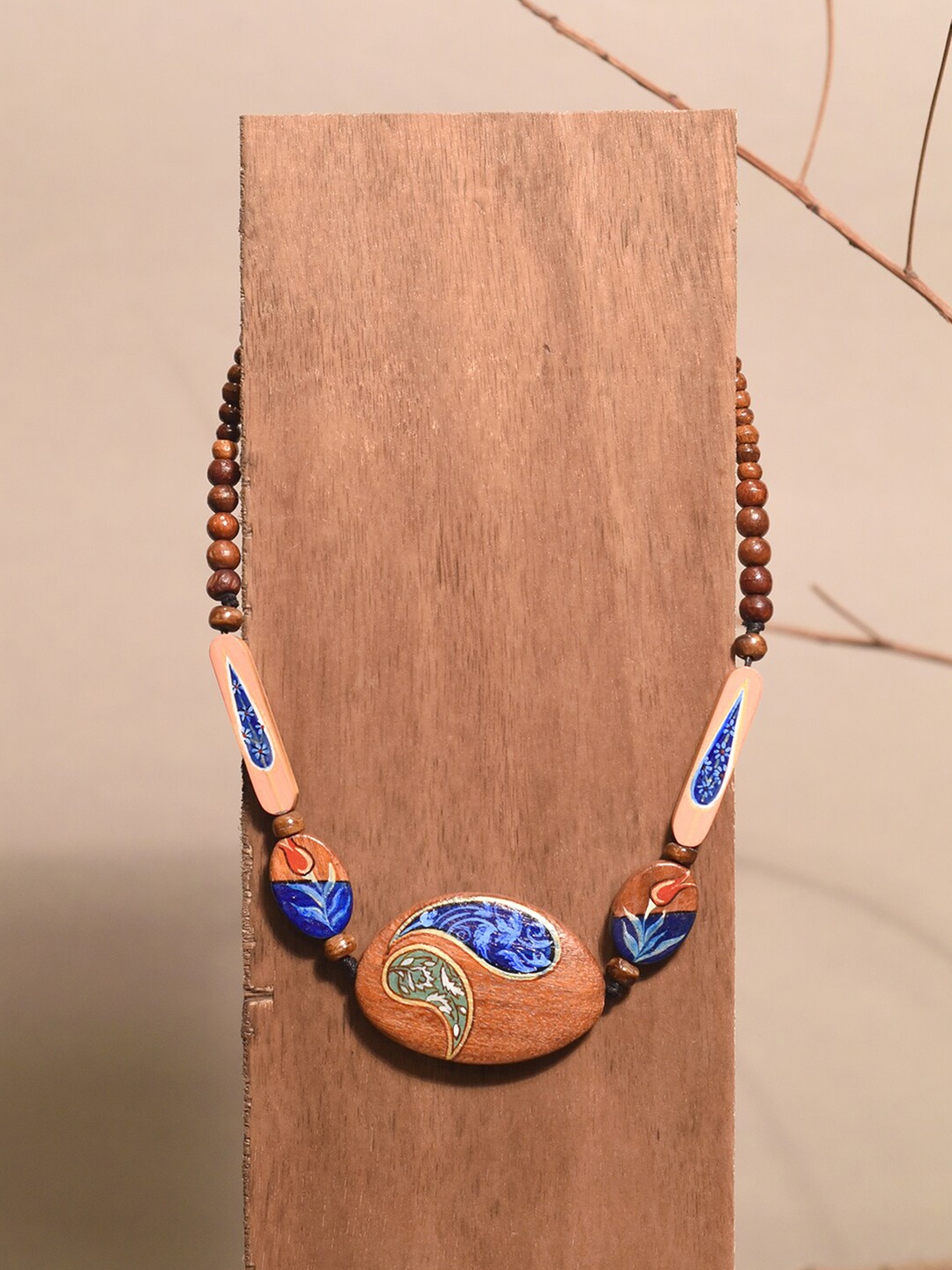 

AAKRITI ART CREATIONS Unisex Brass-Plated Beaded Necklace, Gold