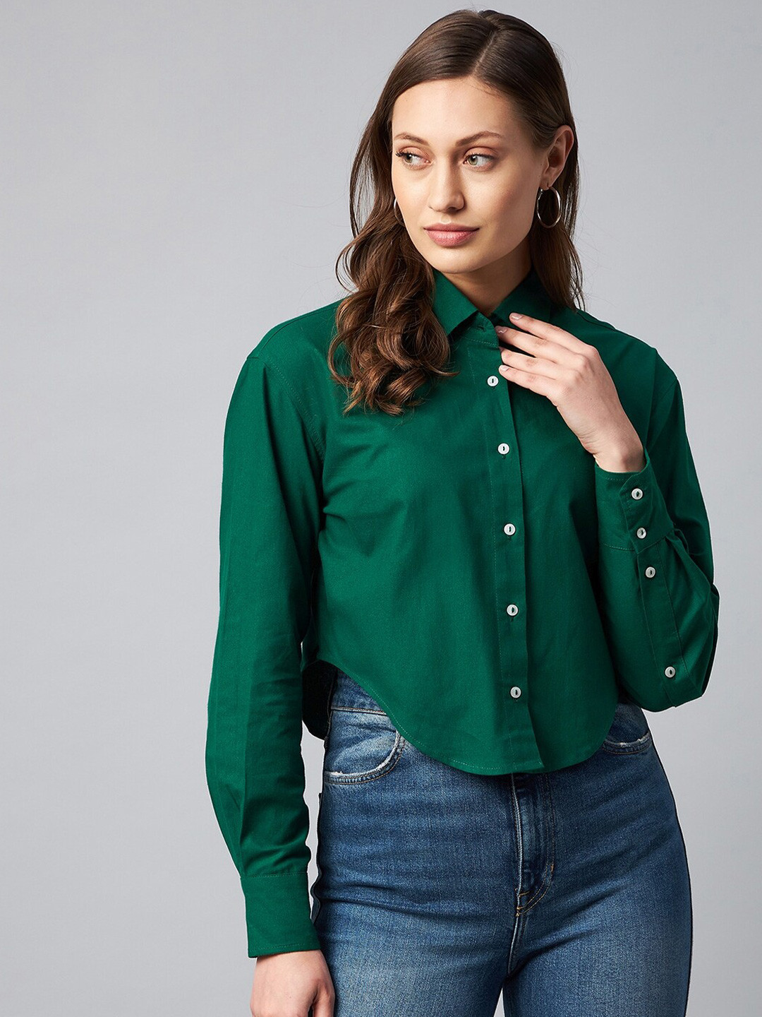 

Chemistry Cotton Casual Shirt, Green