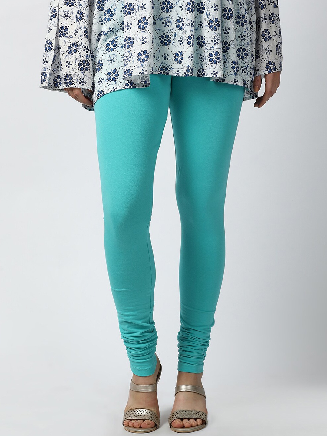 

GOLDSTROMS Mid-Rise Churidar-Length Leggings, Turquoise blue