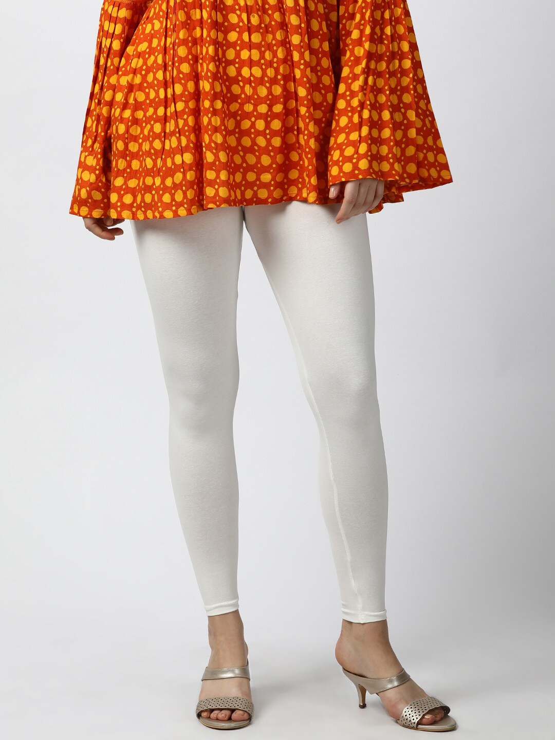 

GOLDSTROMS Mid-Rise Ankle length Leggings, White
