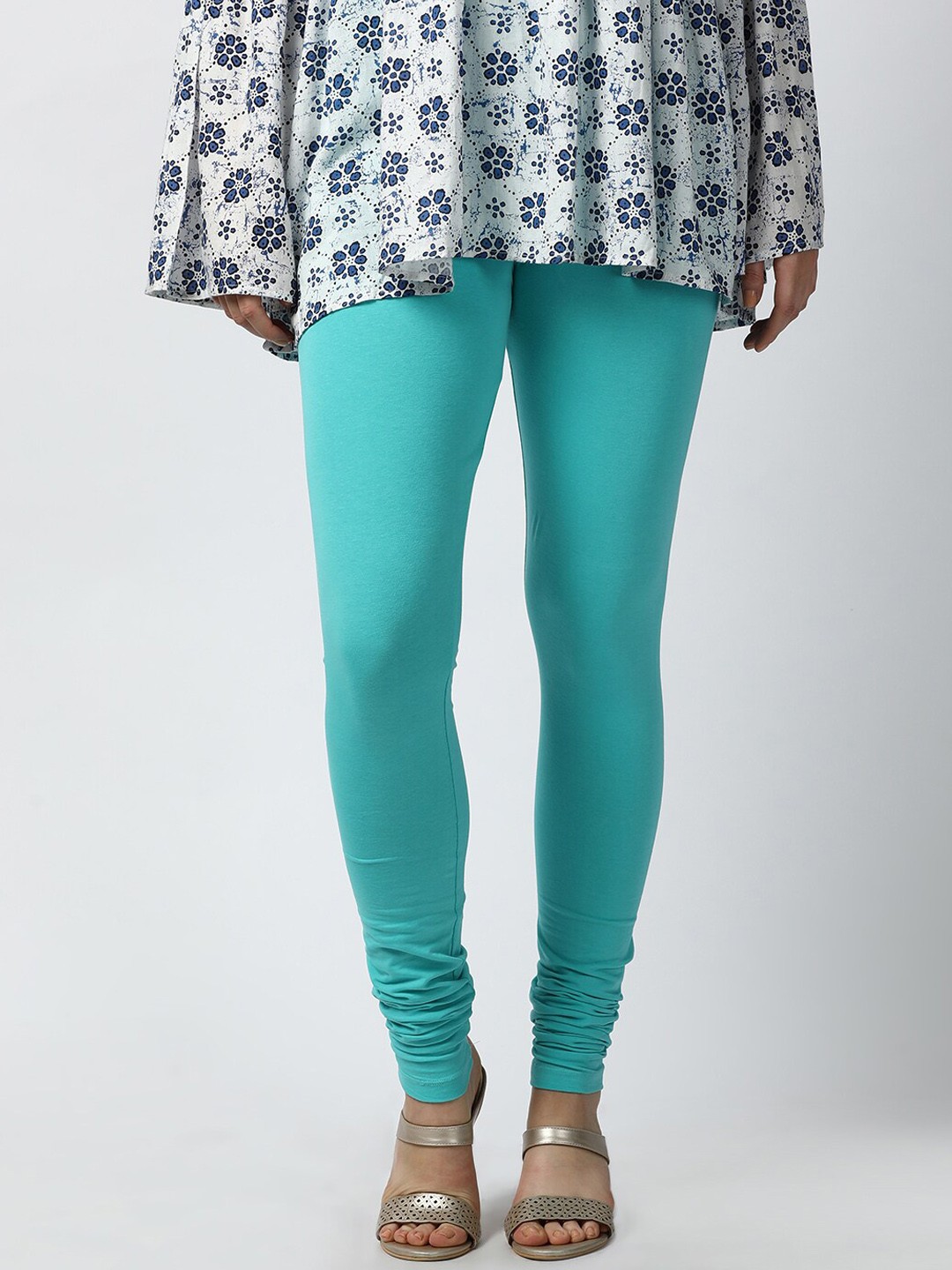 

GOLDSTROMS Churidar-Length Bio-Washed Cotton Leggings, Blue