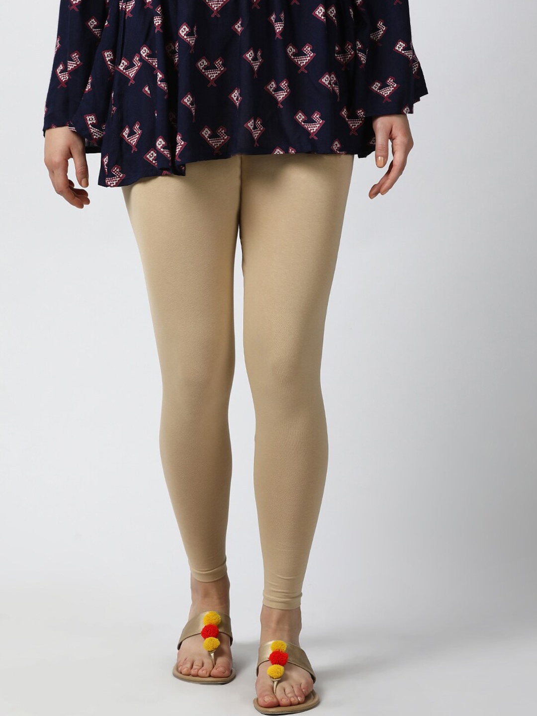 

GOLDSTROMS Bio Washed Ankle Length Leggings, Beige