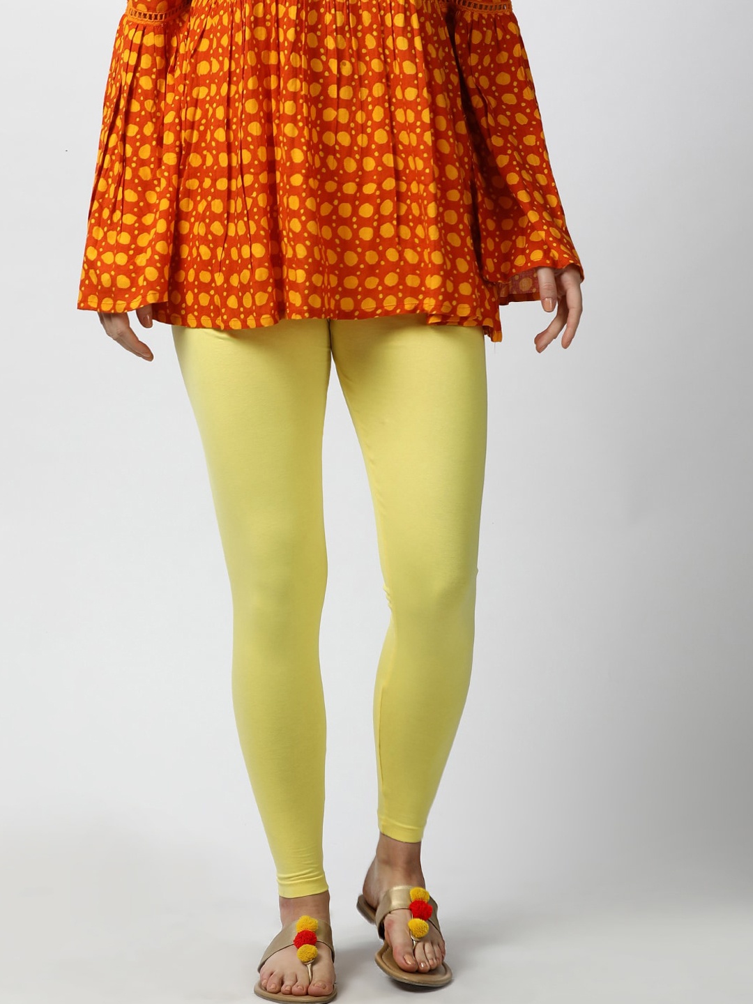 

GOLDSTROMS Mid-Rise Ankle length Leggings, Yellow