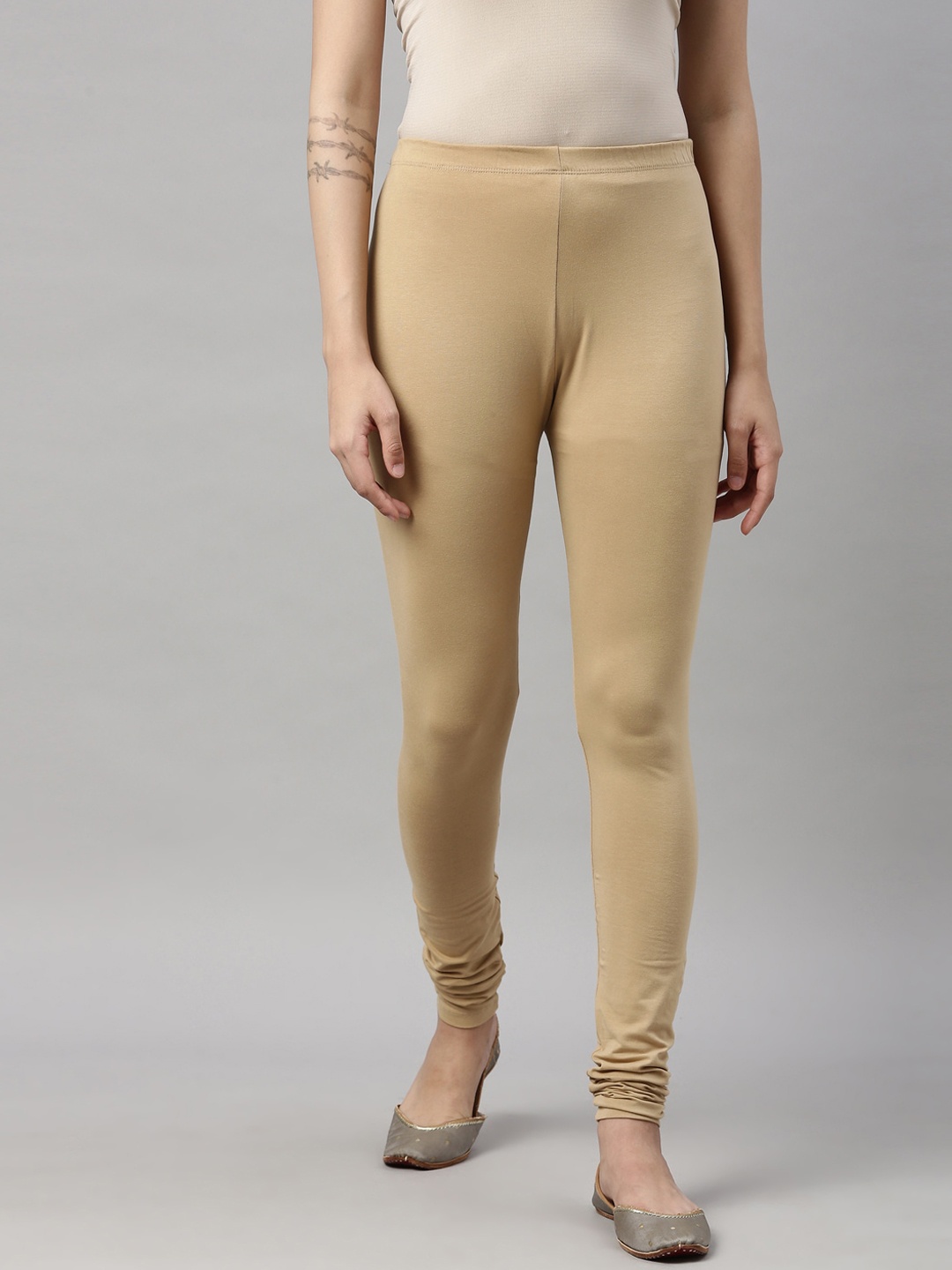 

GOLDSTROMS Four Way Stretch Churidar Length Leggings, Beige