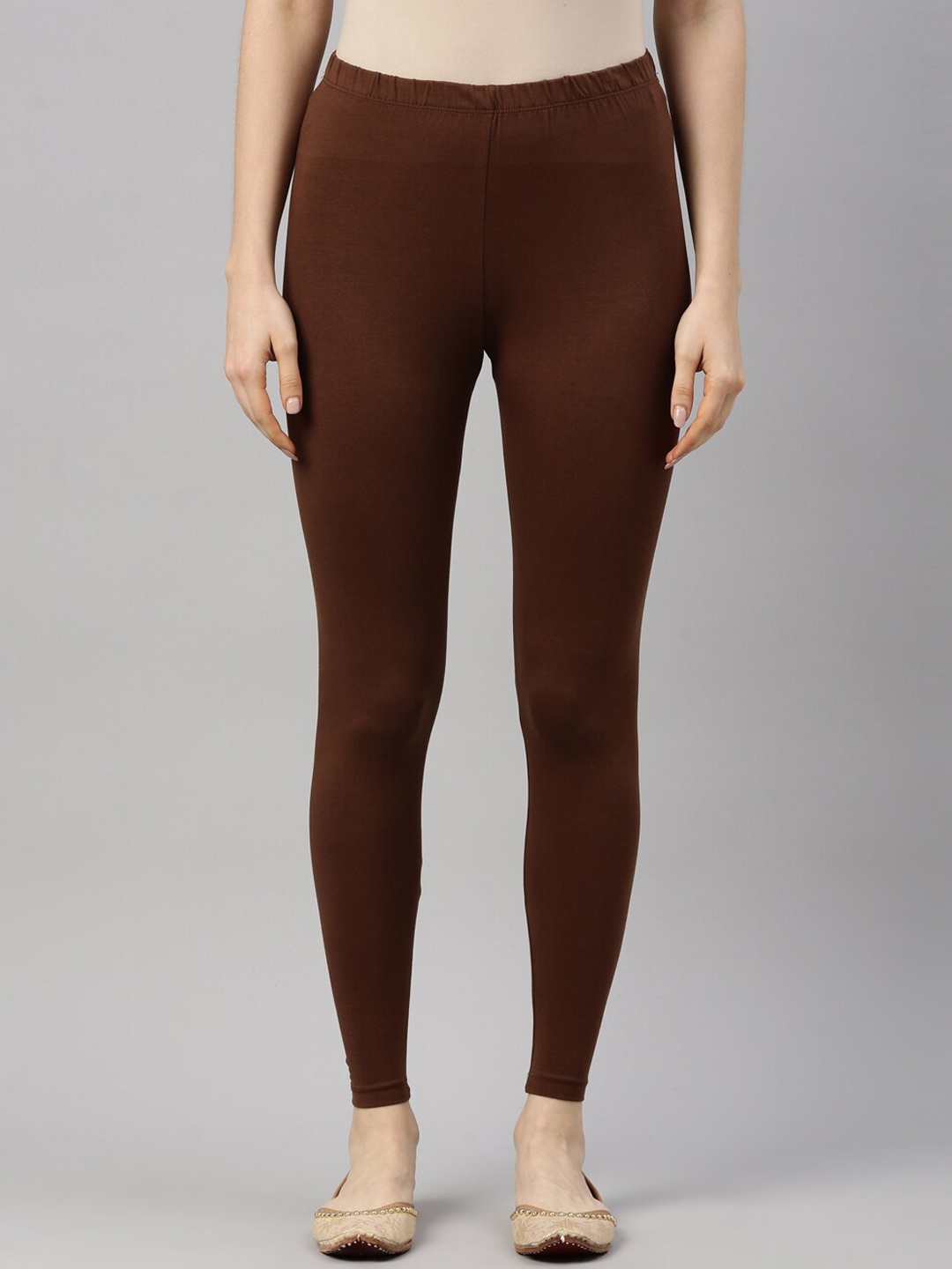 

GOLDSTROMS Women Four Way Stretch Ankle Length Leggings, Coffee brown