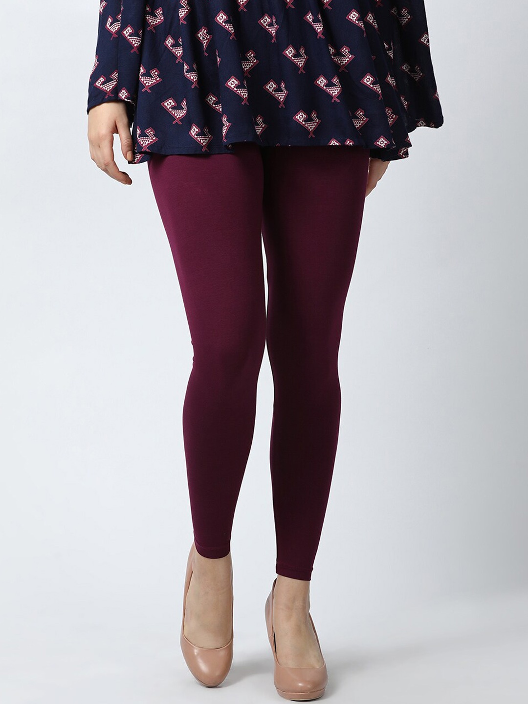 

GOLDSTROMS Four Way Stretch Ankle Length Leggings, Maroon