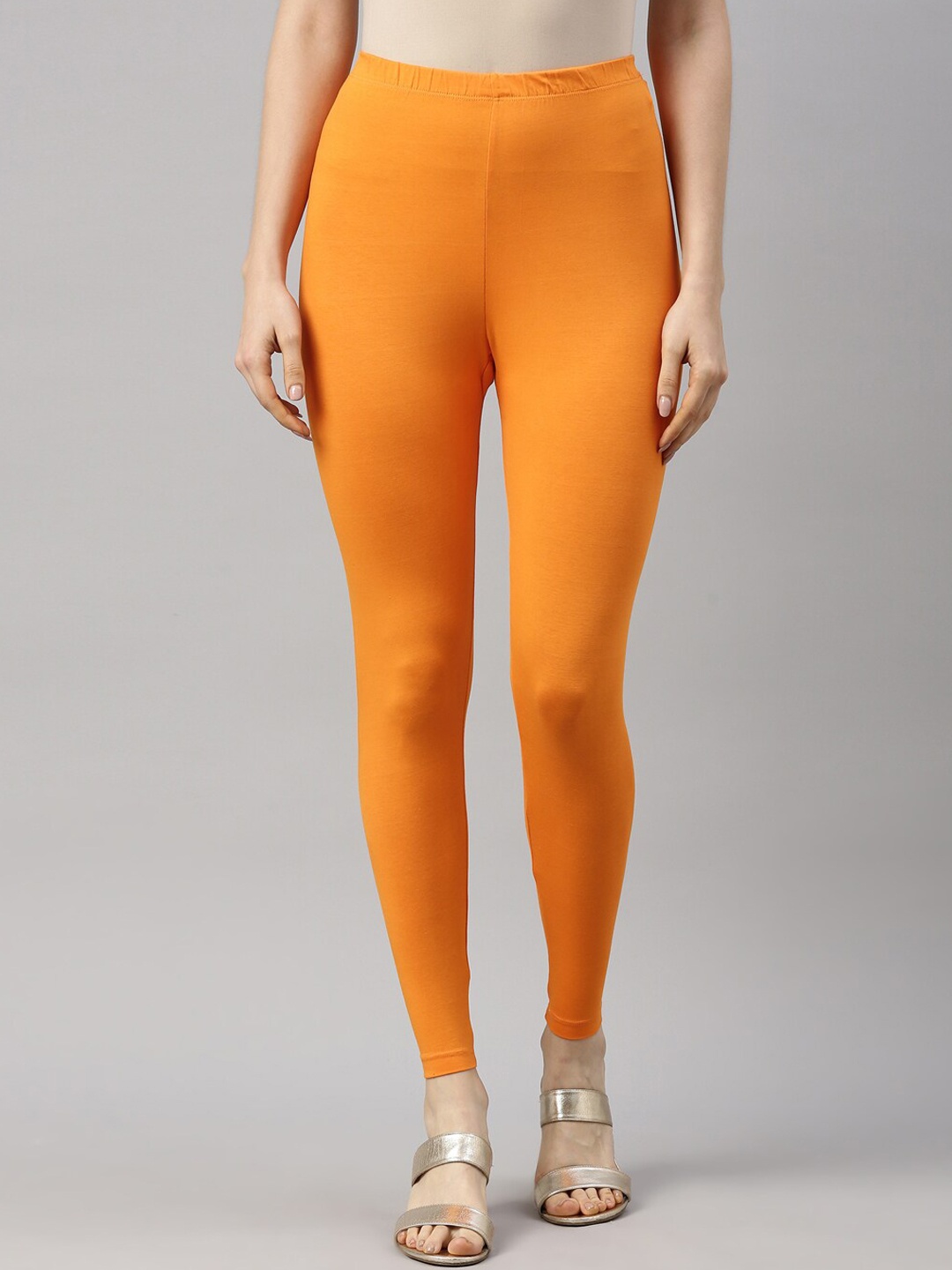 

GOLDSTROMS Women Four Way Stretch Ankle Length Leggings, Yellow