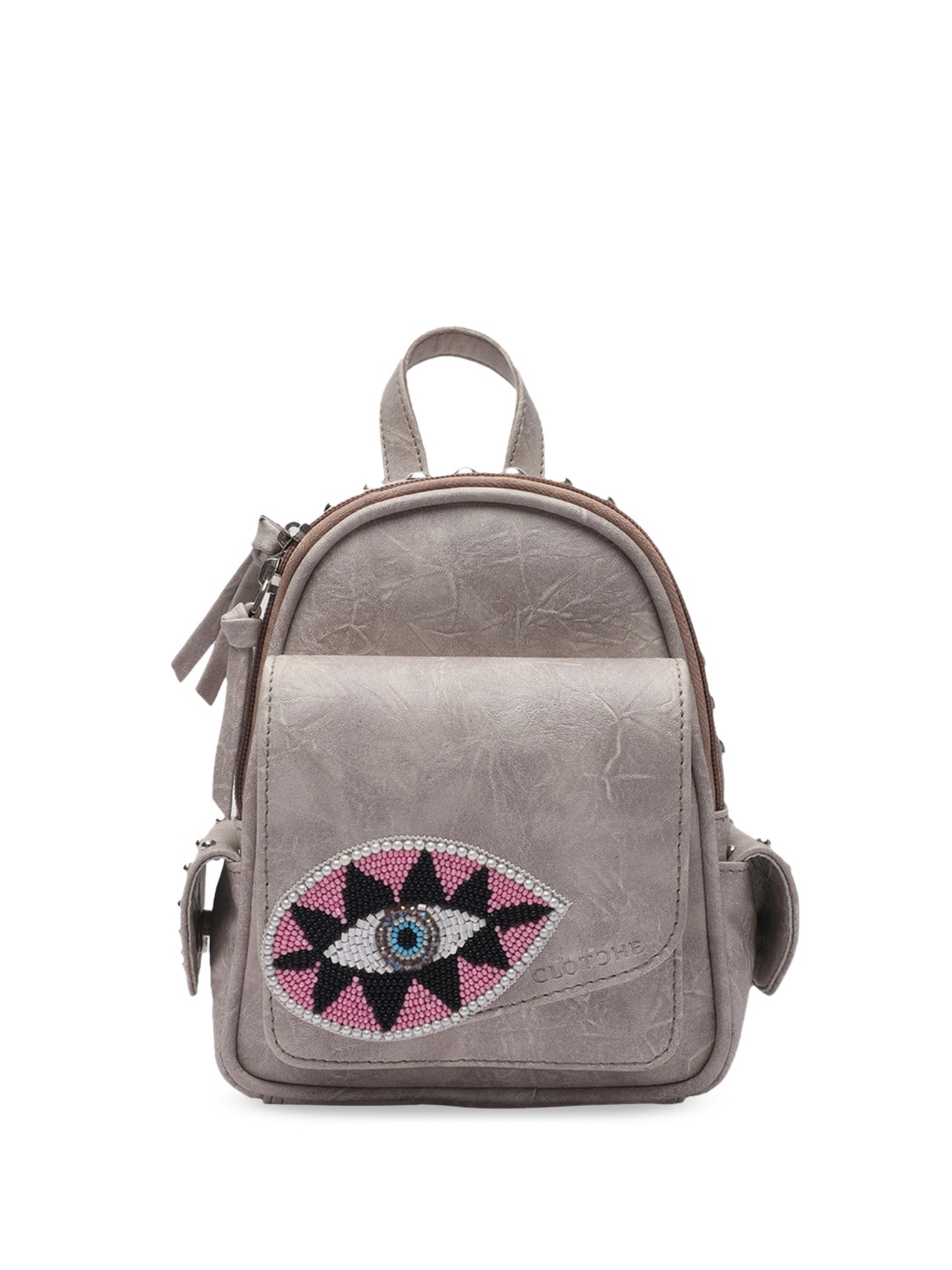 

Clotche Beige PU Structured Handheld Bag