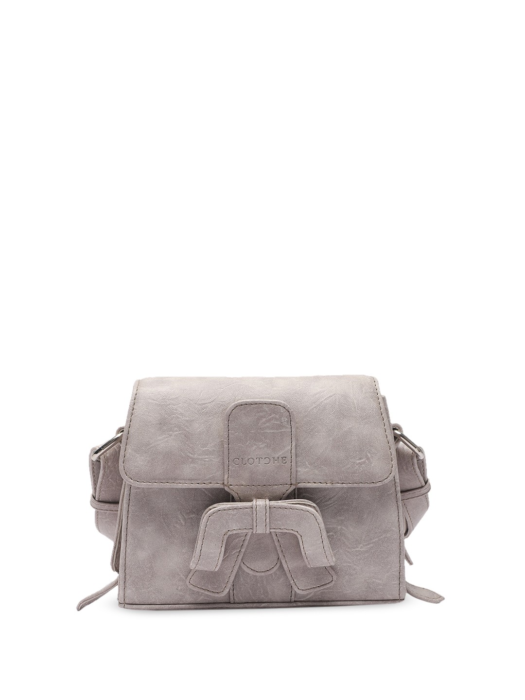

Clotche Textured Structured Sling Bag, Beige