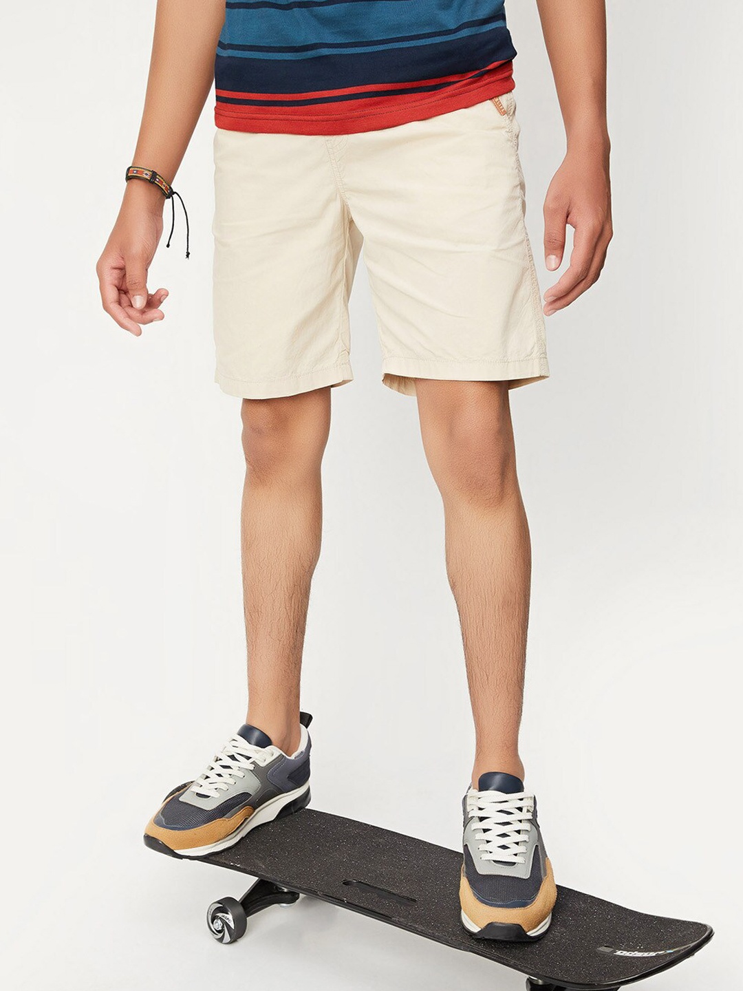 

max Boys Mid-Rise Pure Cotton Shorts, Beige