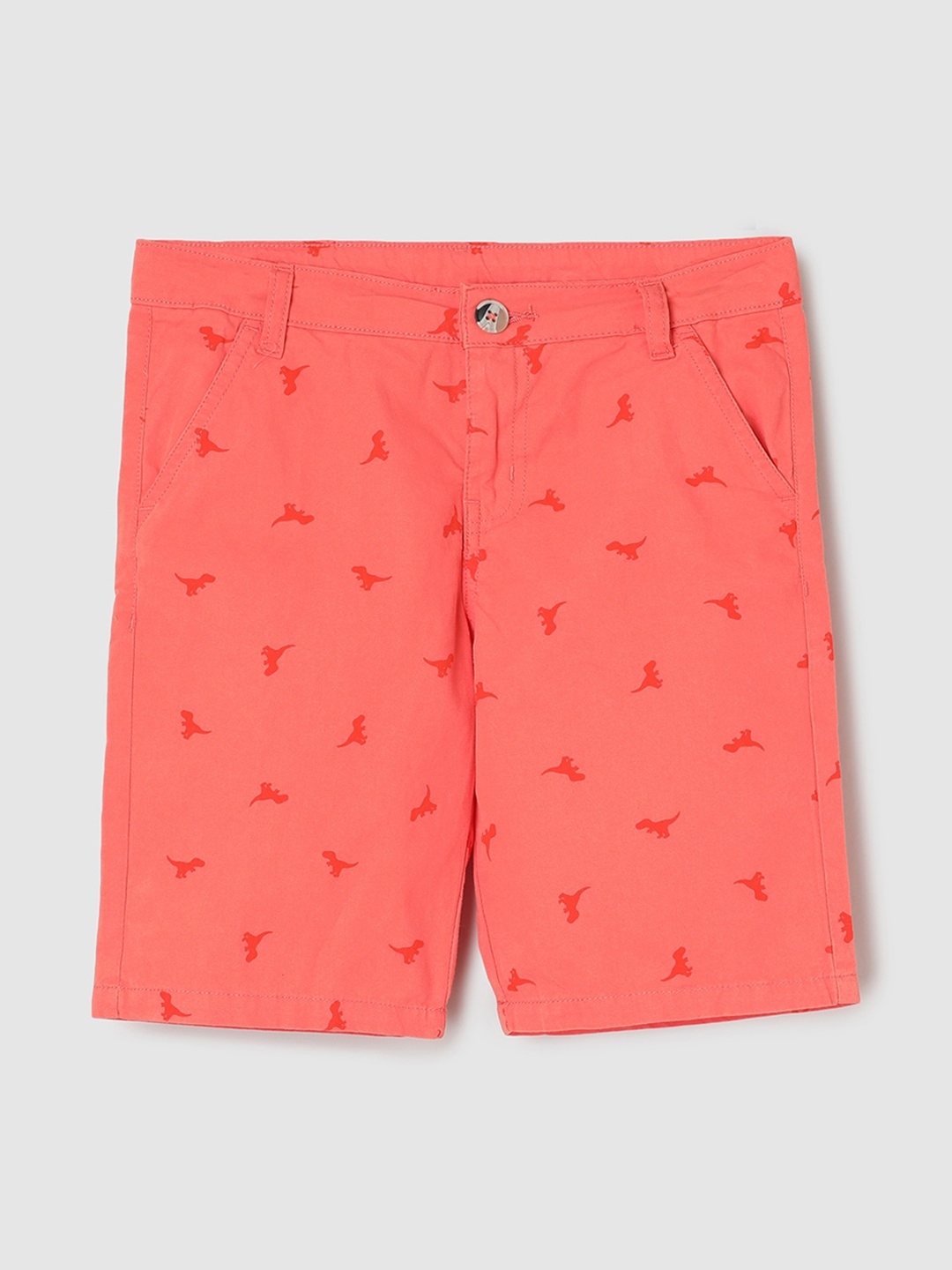 

max Boys Printed Cotton Shorts, Orange