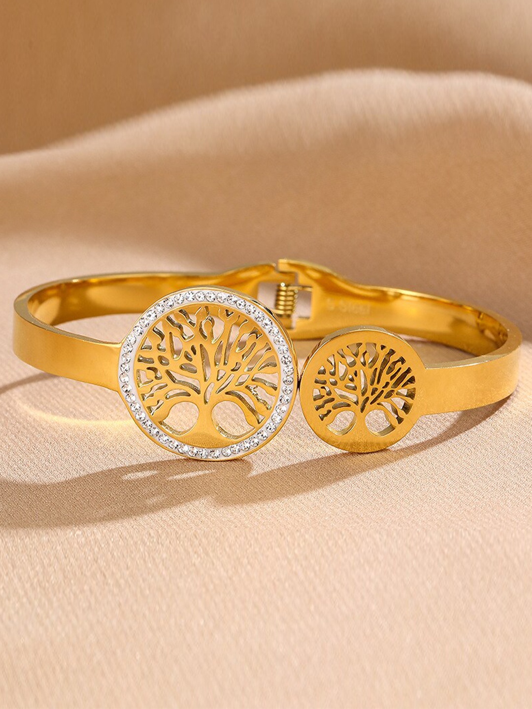 

MYKI Cubic Zirconia Gold-Plated Cuff Bracelet
