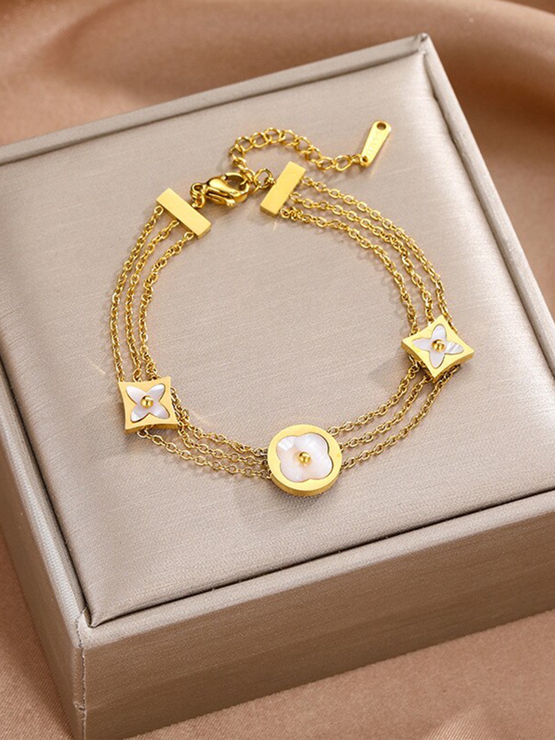 

MYKI Cubic Zirconia Gold-Plated Wraparound Bracelet