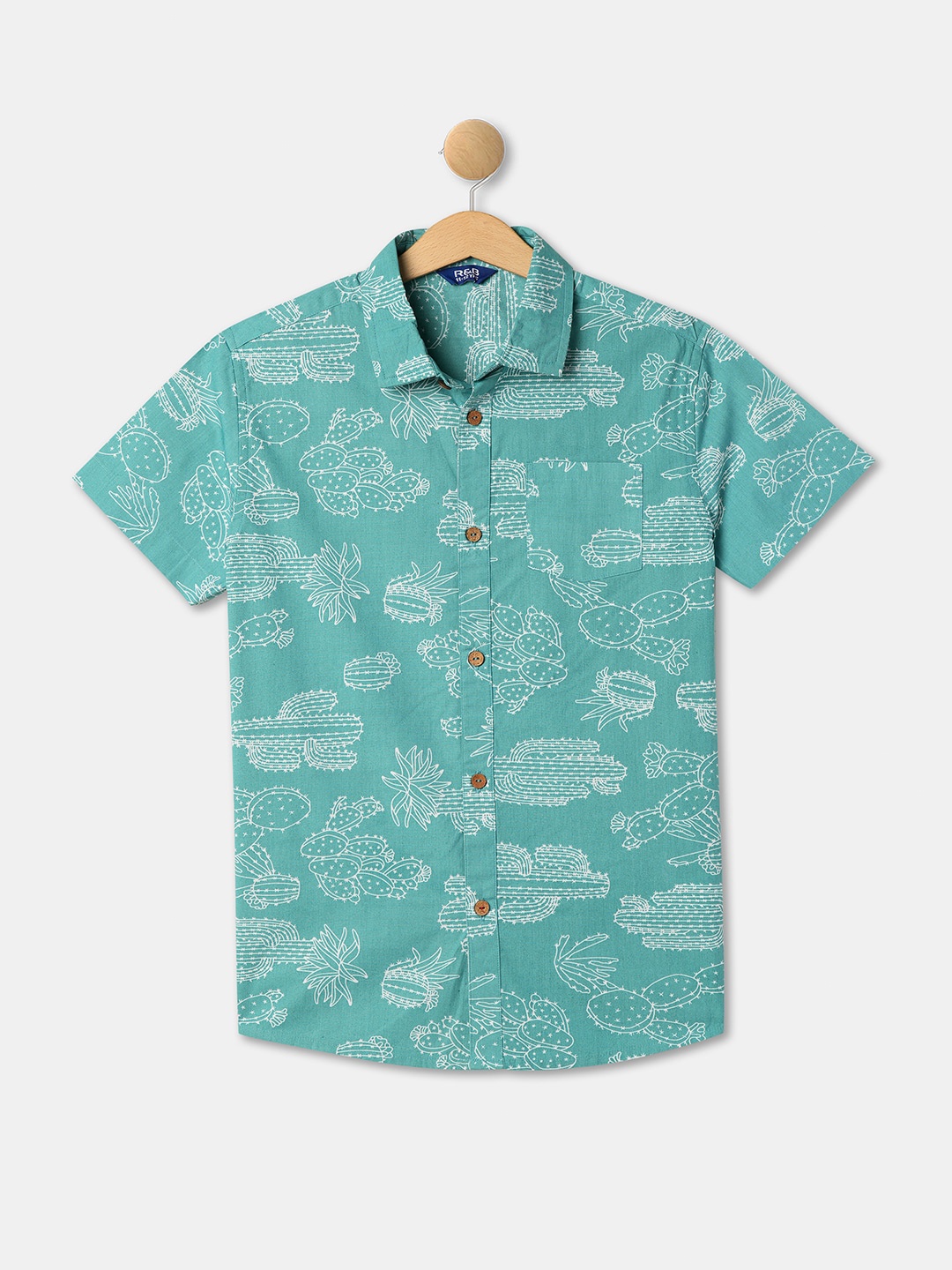 

R&B Boys Floral Printed Cotton Casual Shirt, Blue