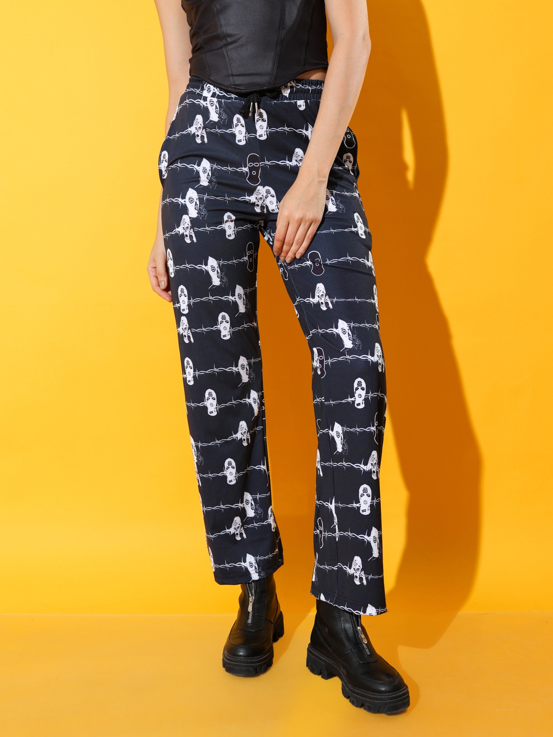 

Stylecast X Hersheinbox Monochrome Printed Trousers, Black