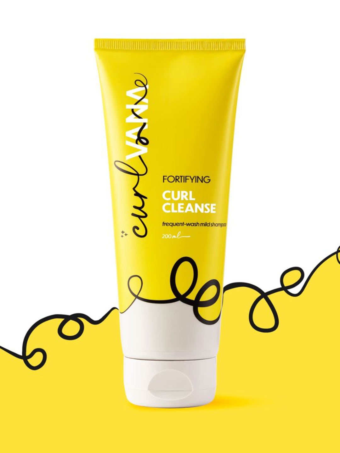 

Curlvana Fortifying Curl Cleanse Frequent Wash Mild Shampoo for Curly Hair - 200 ml, Yellow