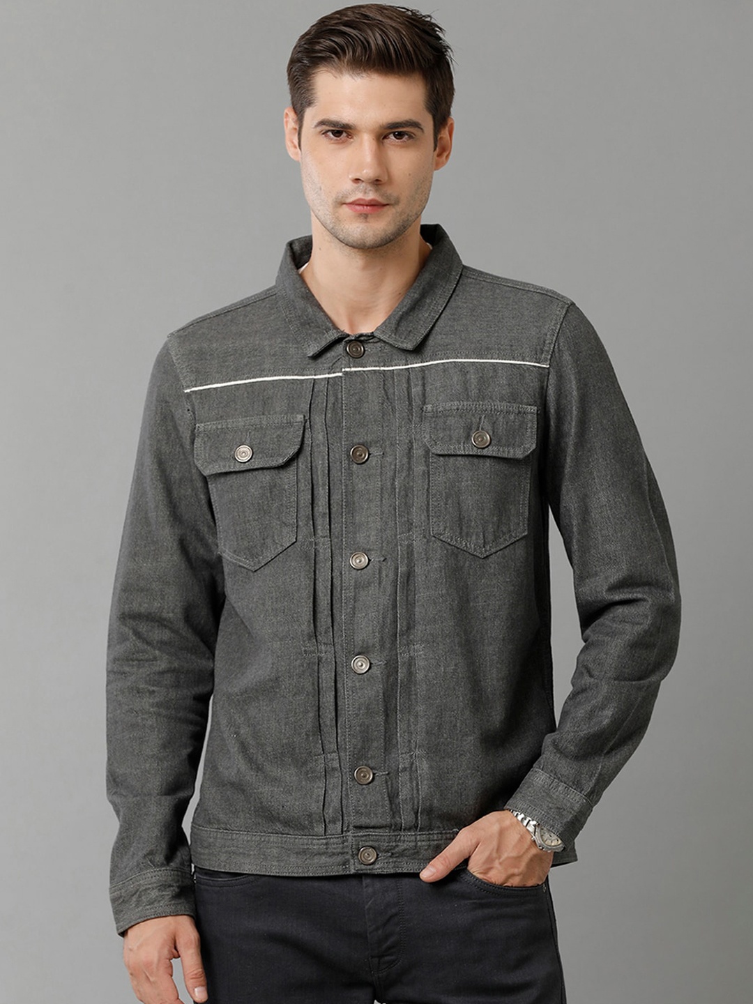 

Voi Jeans Washed Denim Jacket, Charcoal