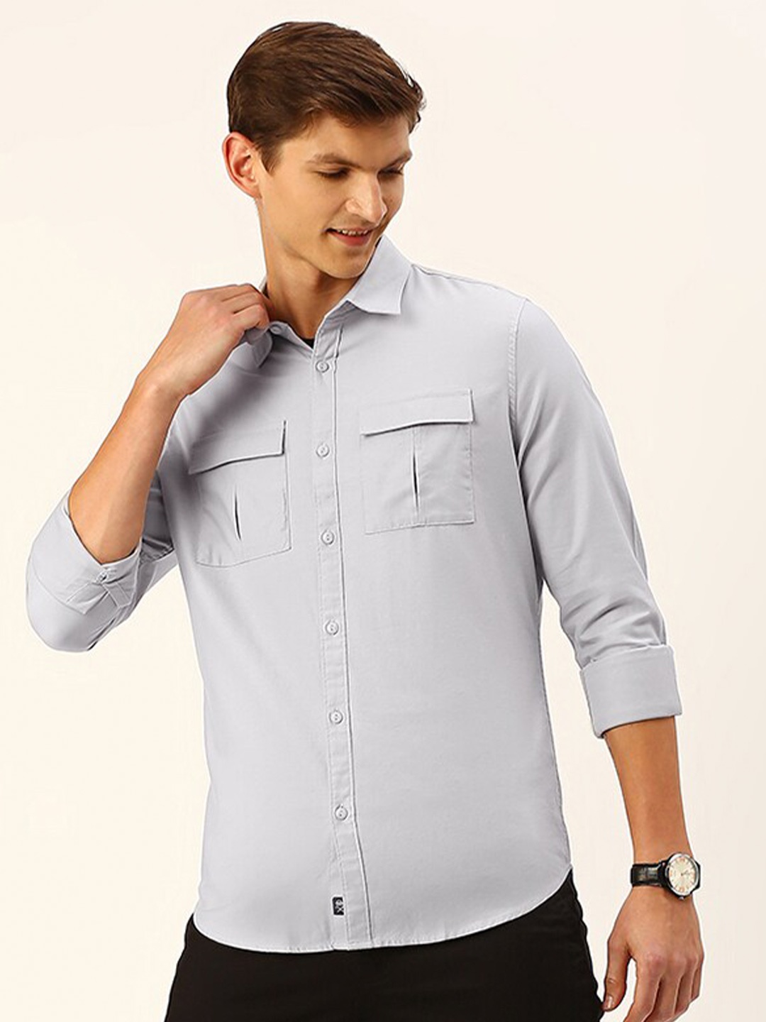 

Thomas Scott Cotton Twill Classic Slim Fit Opaque Casual Shirt, Grey