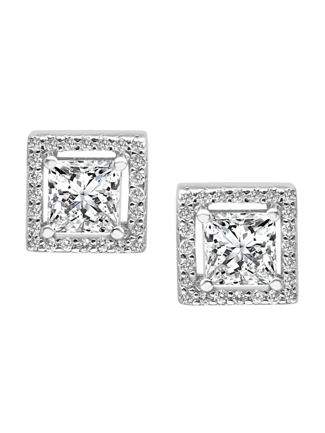 

Zarkan 925 Sterling Silver Square Shaped Zircon Studs Earrings