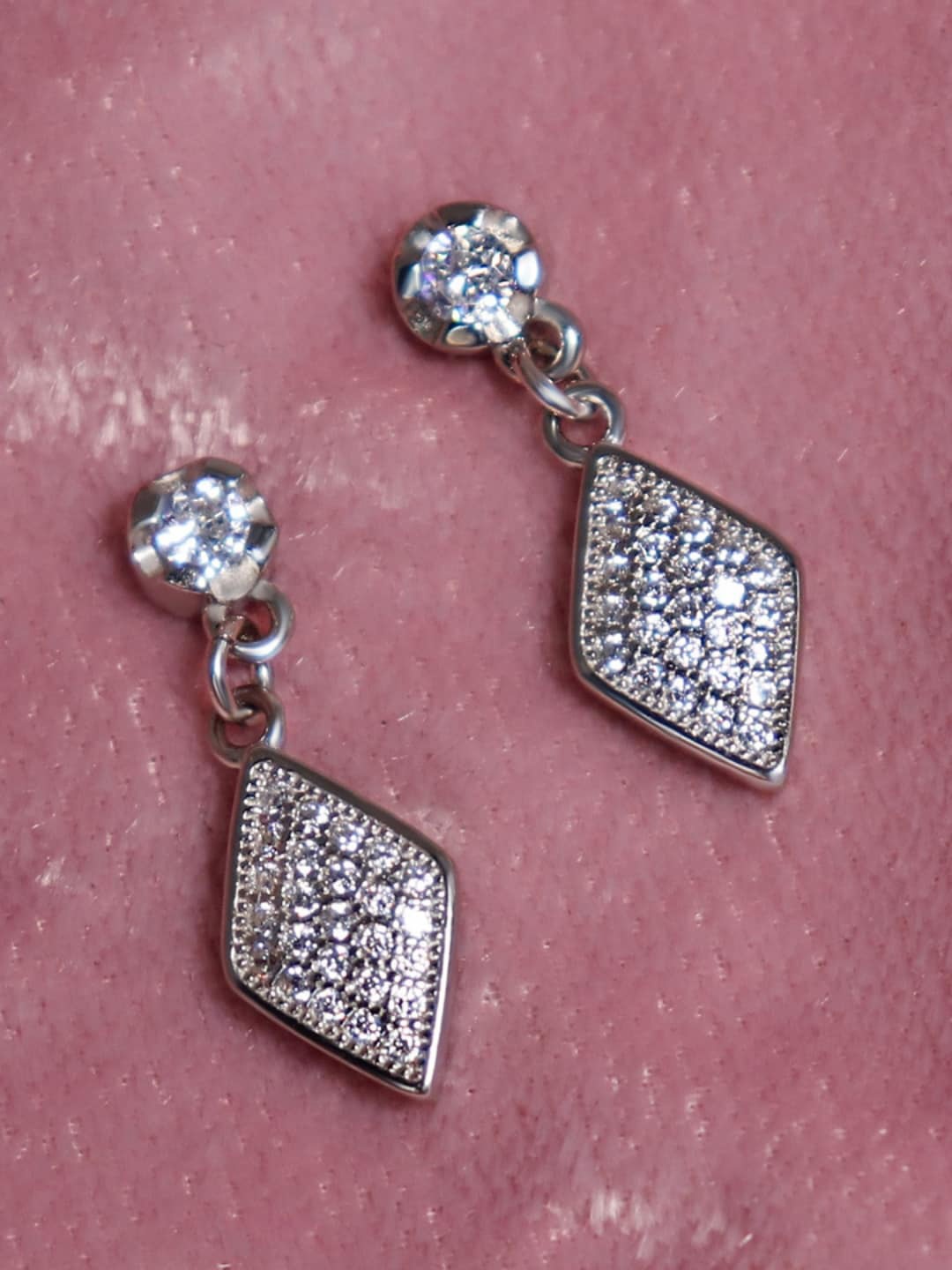 

Zarkan Contemporary Rhodium-Plated Sterling Silver Drop Earrings