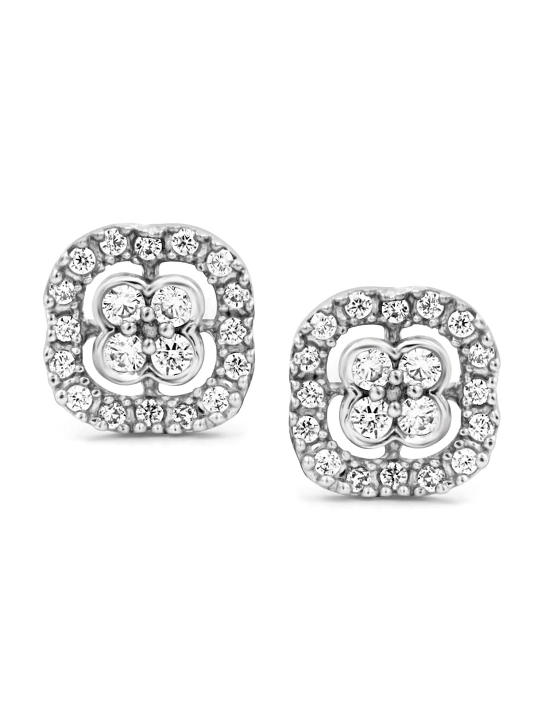 

Zarkan Sterling Silver American Diamond Contemporary Studs Earrings