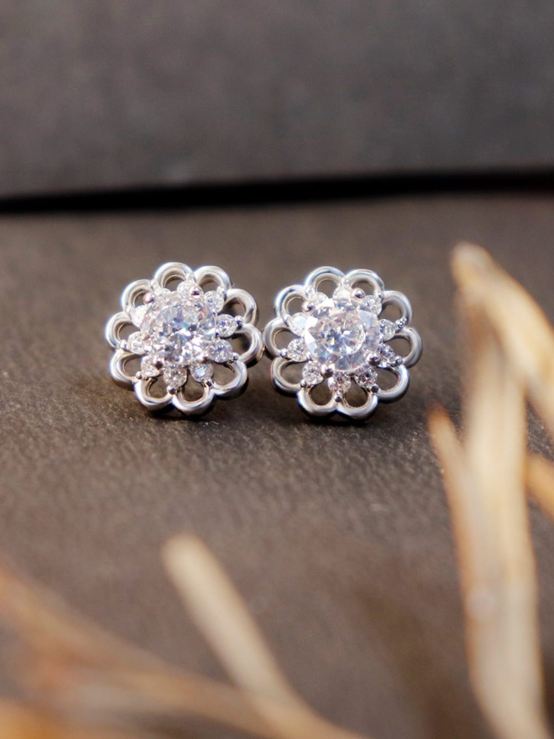 

Zarkan Contemporary Rhodium-Plated Sterling Silver Studs Earrings
