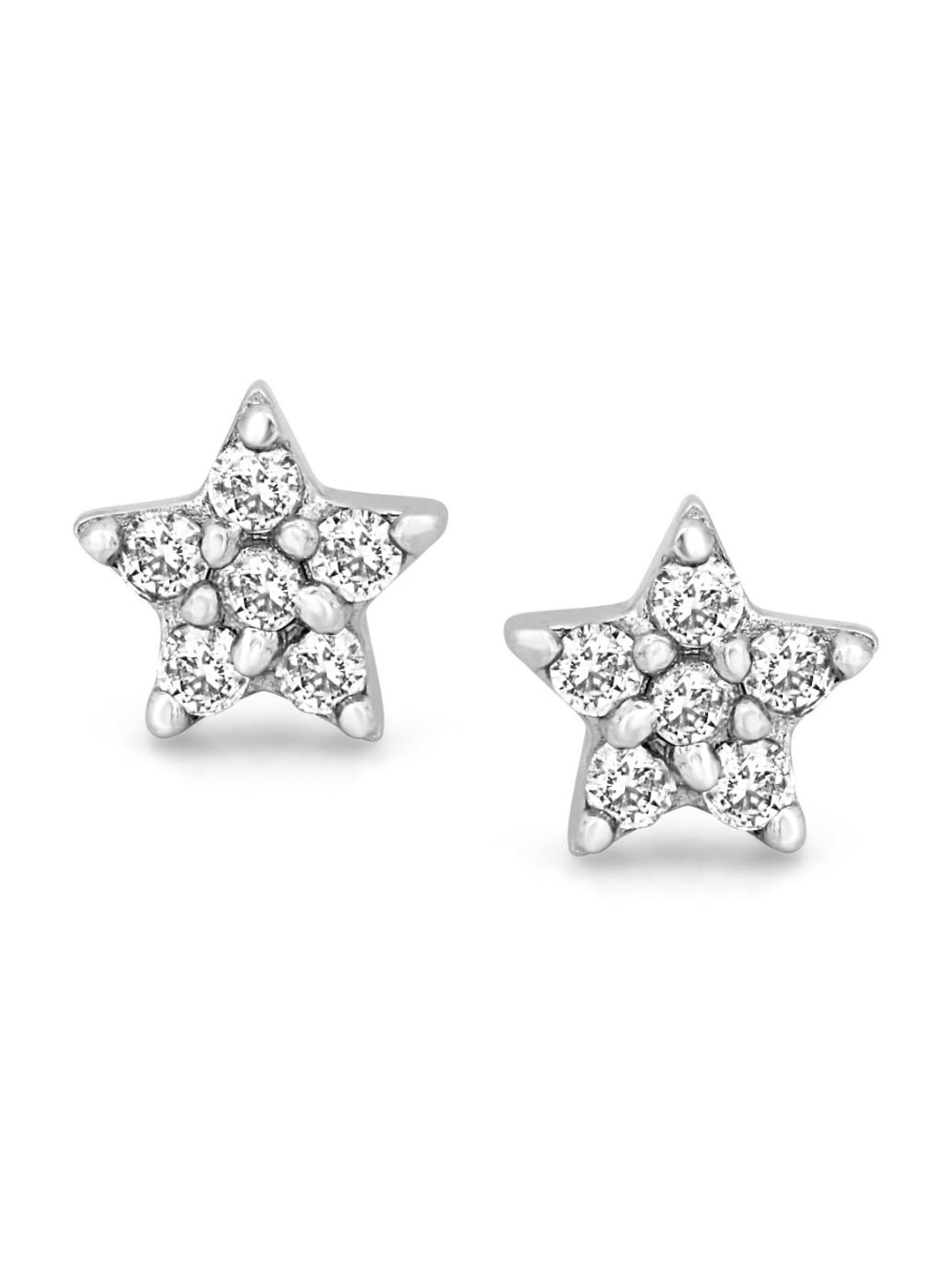 

Zarkan 925 Sterling Silver Rhodium-Plated American Diamond Contemporary Studs Earrings