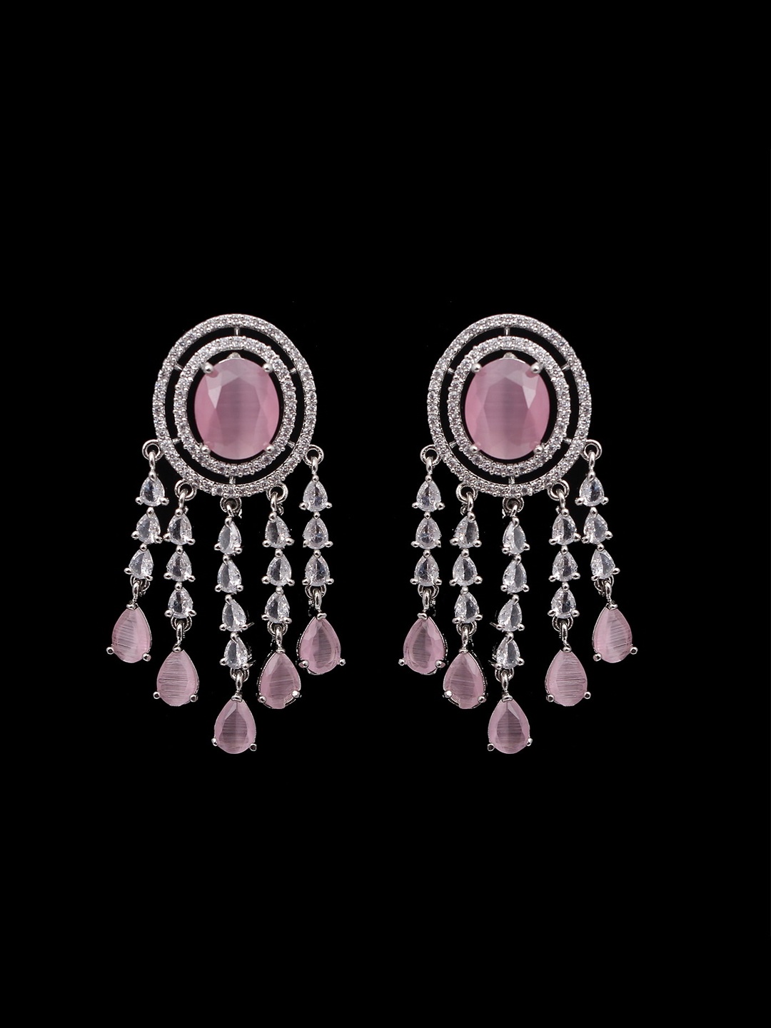 

Mirana Rhodium Plated Contemporary Drop Earrings, Silver