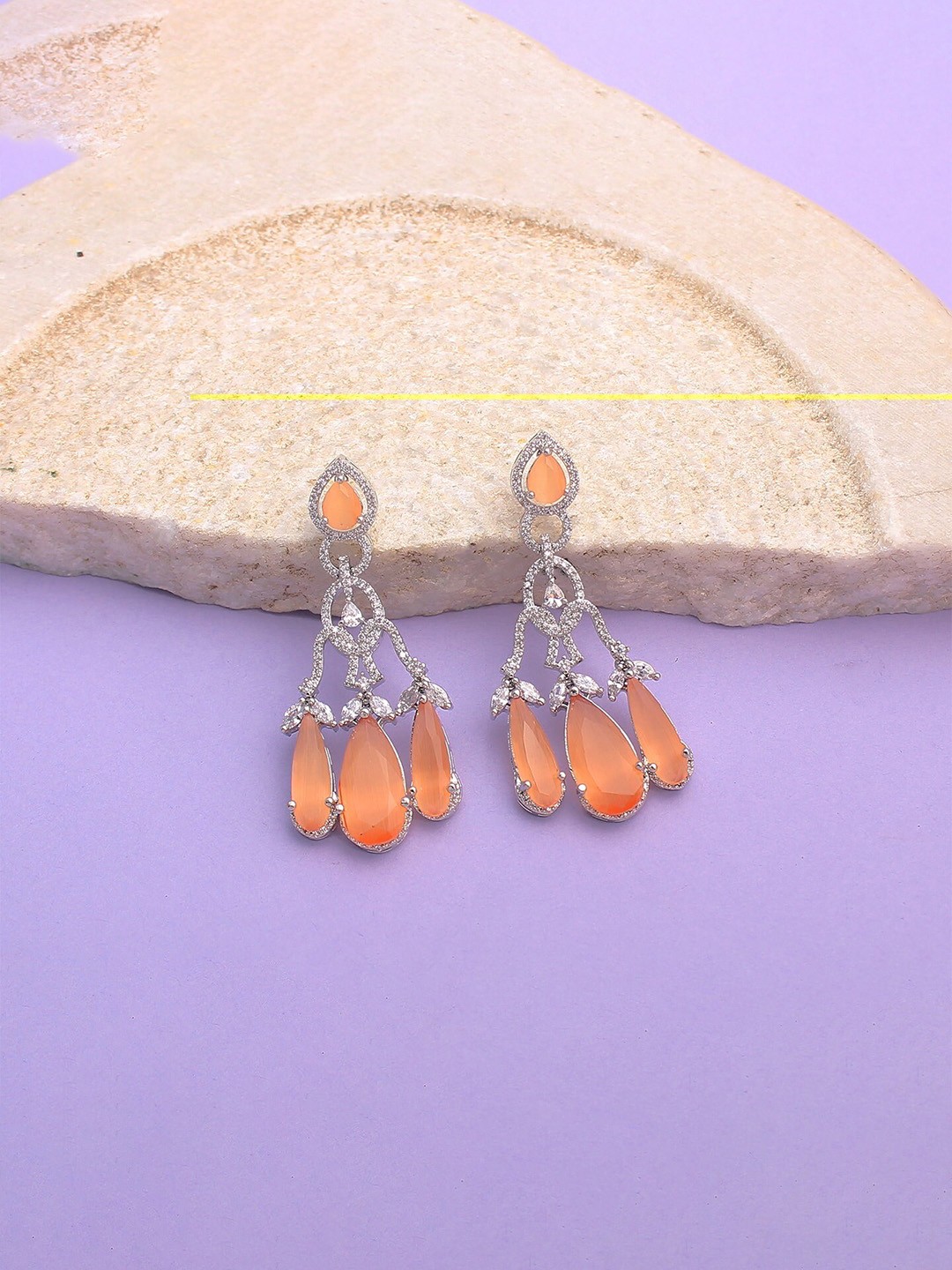 

Mirana Rhodium Plated Drop Earrings, Silver