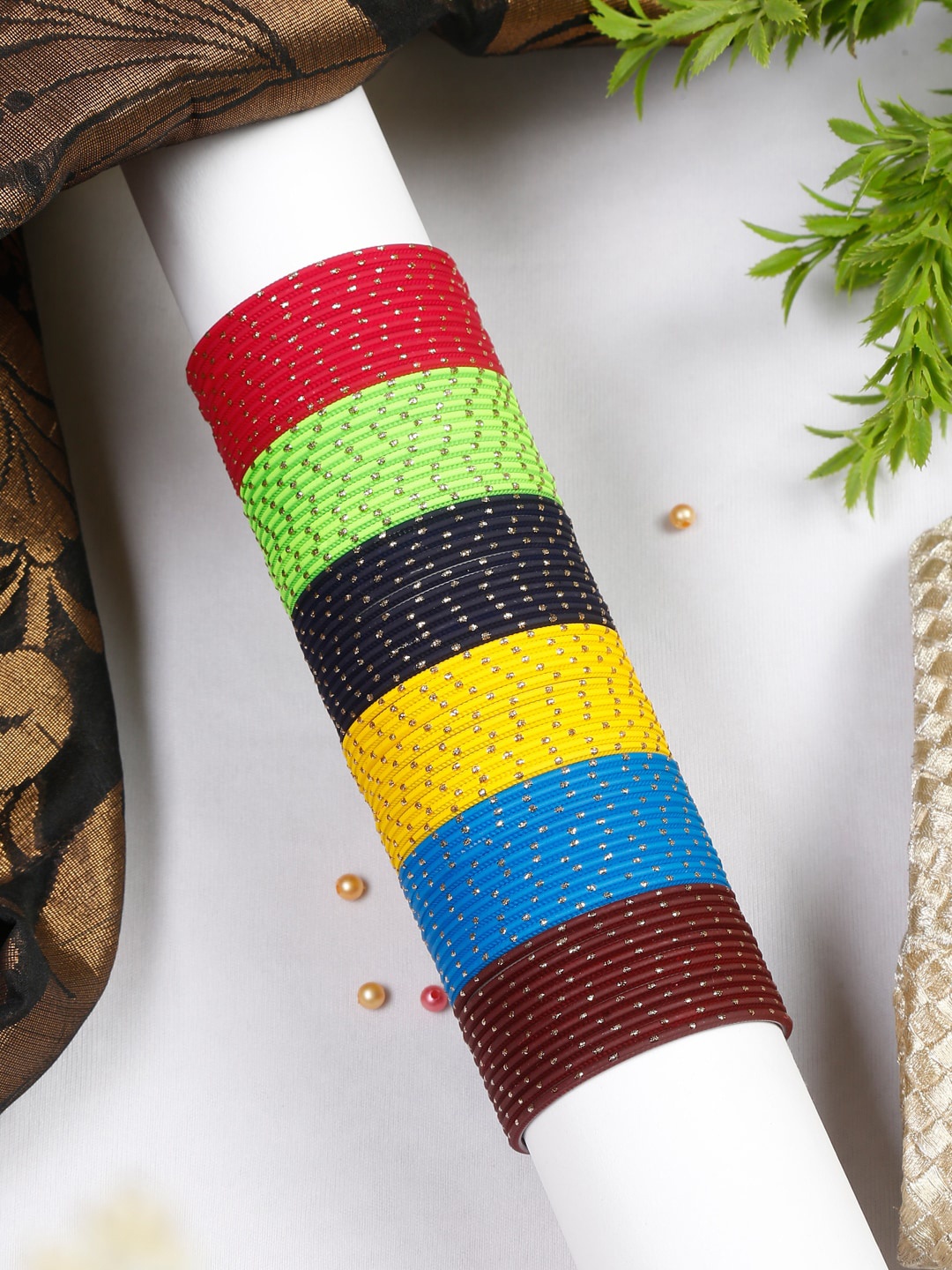 

Anouk Set Of 72 Glitter Bangles, Blue