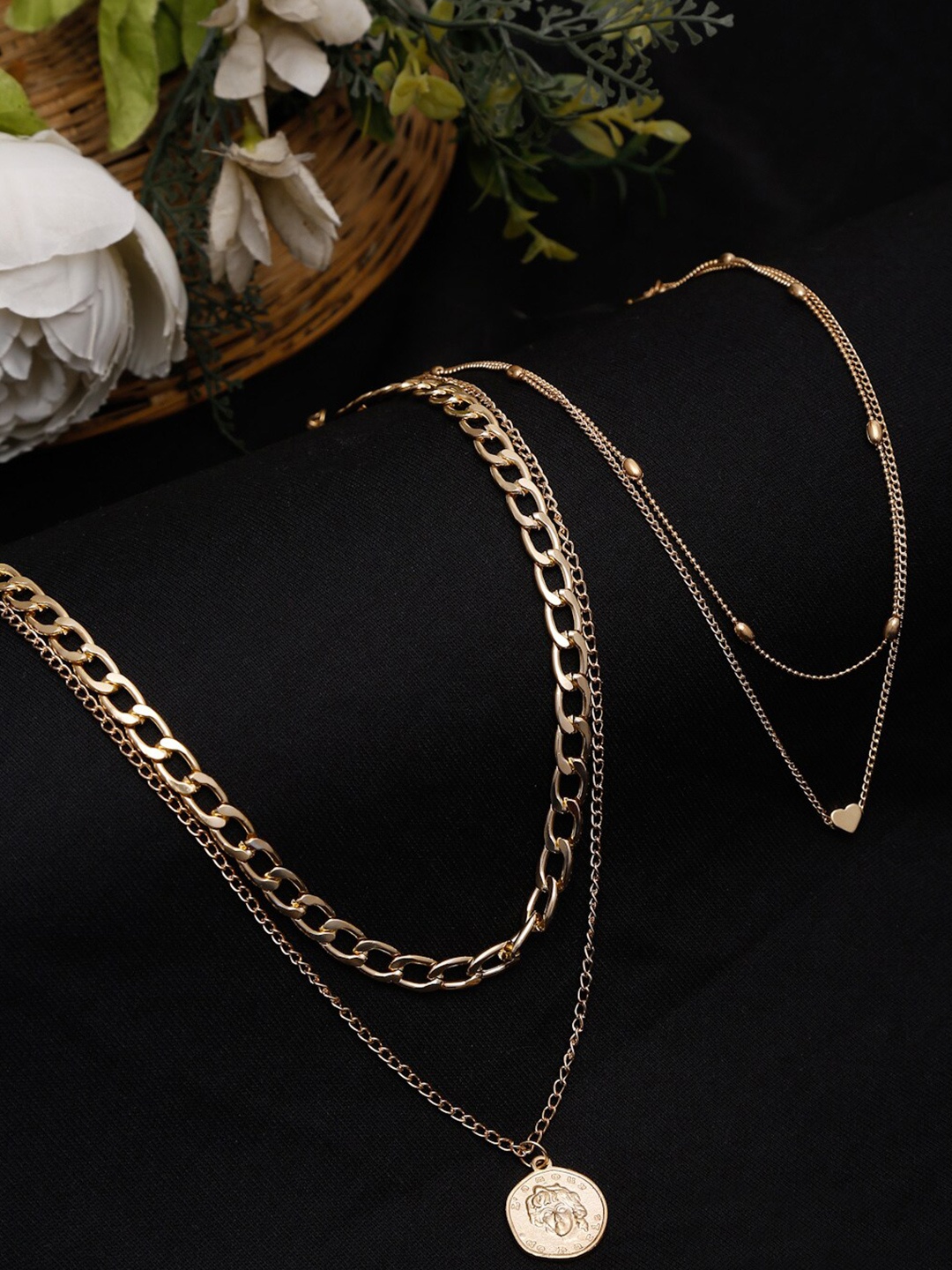 

DressBerry Set Of 2 Gold-Plated Layered Necklace