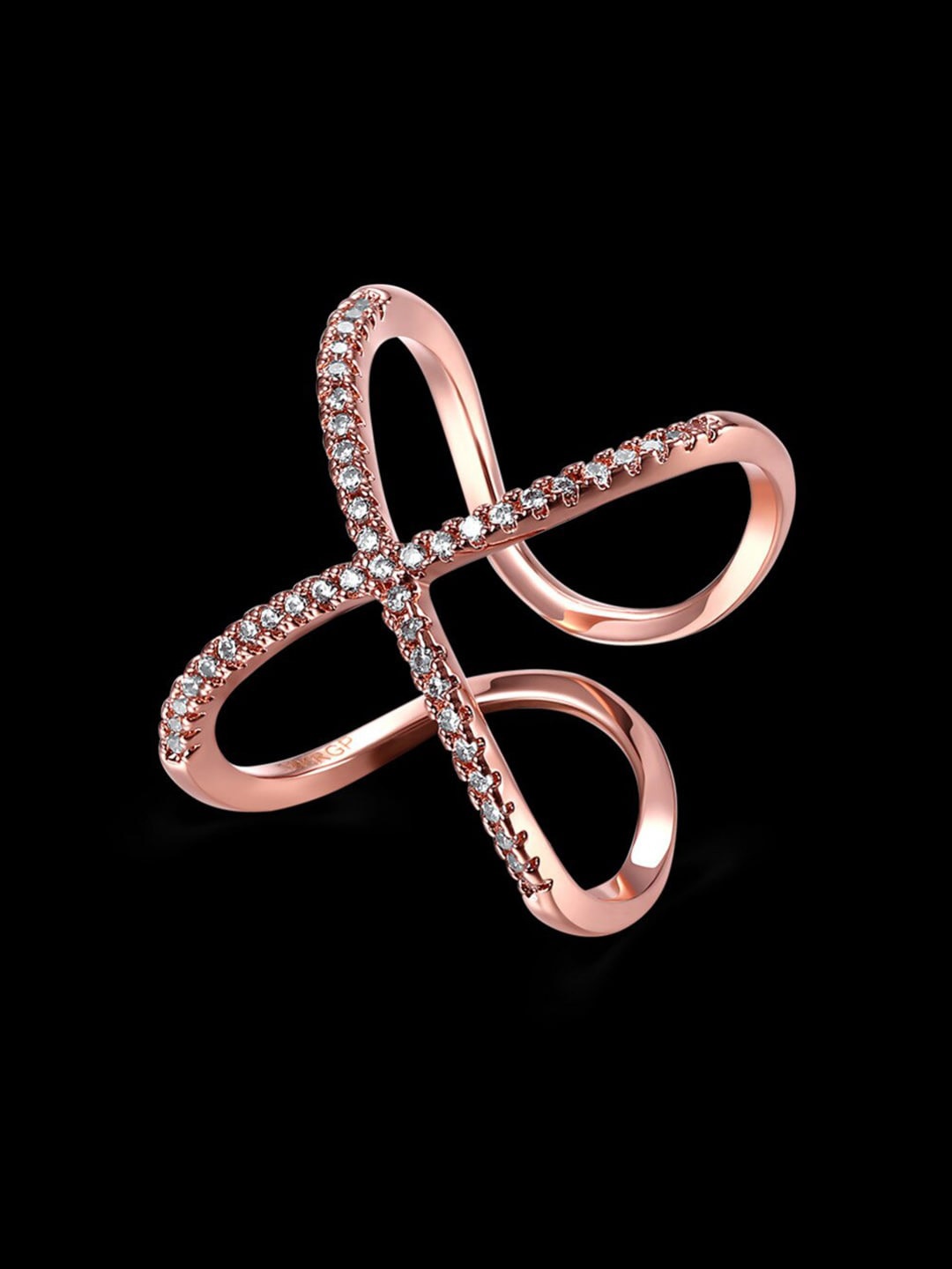 

DressBerry Rose Gold-Plated Stone-Studded Finger Ring