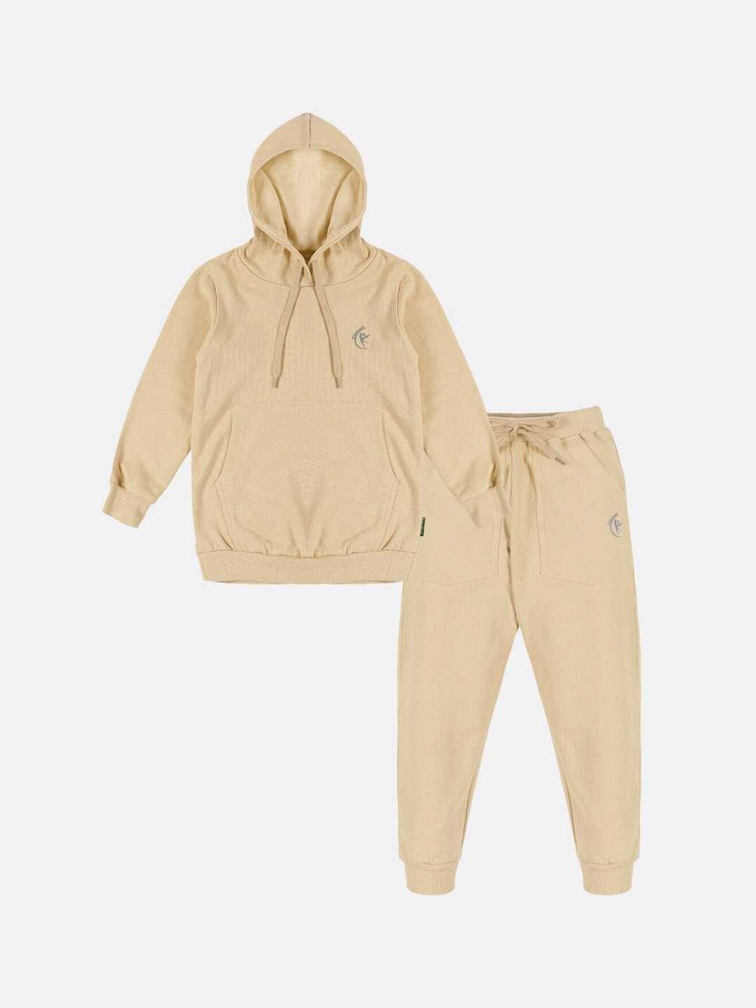 

KiddoPanti Kids Fleece Hooded Tracksuits, Beige