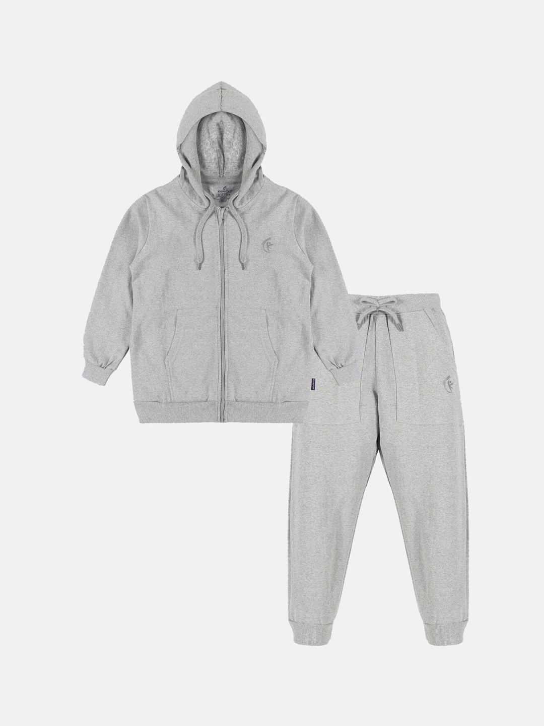 

KiddoPanti Kids Hooded Tracksuits, Grey melange