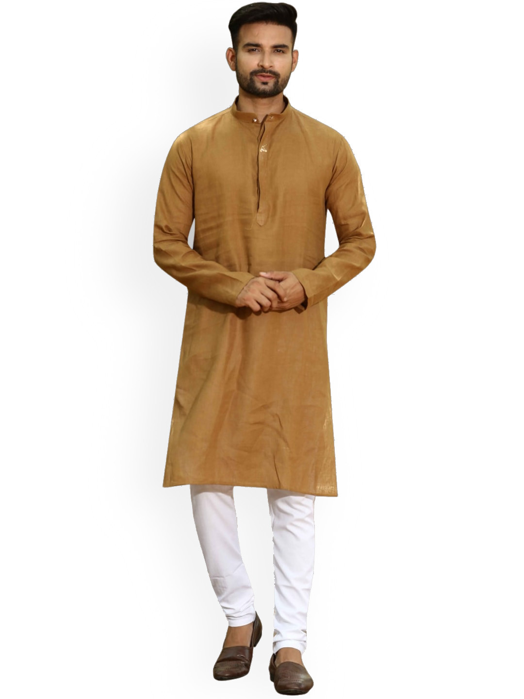 

Authentics Regular Pure Linen Kurta With Pyjamas, Brown