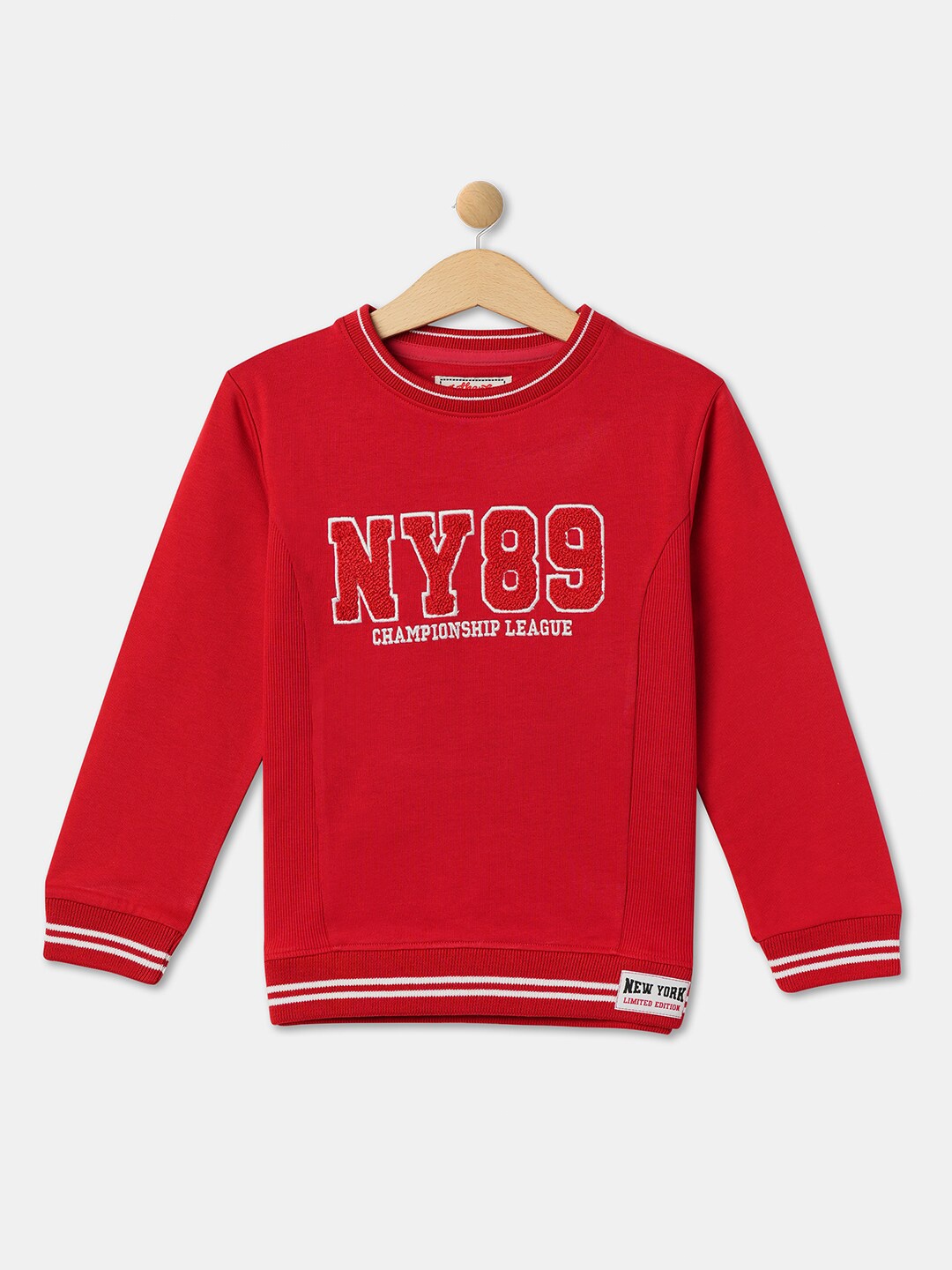 

R&B Boys Typography Printed Cotton Sweatshirt, Red