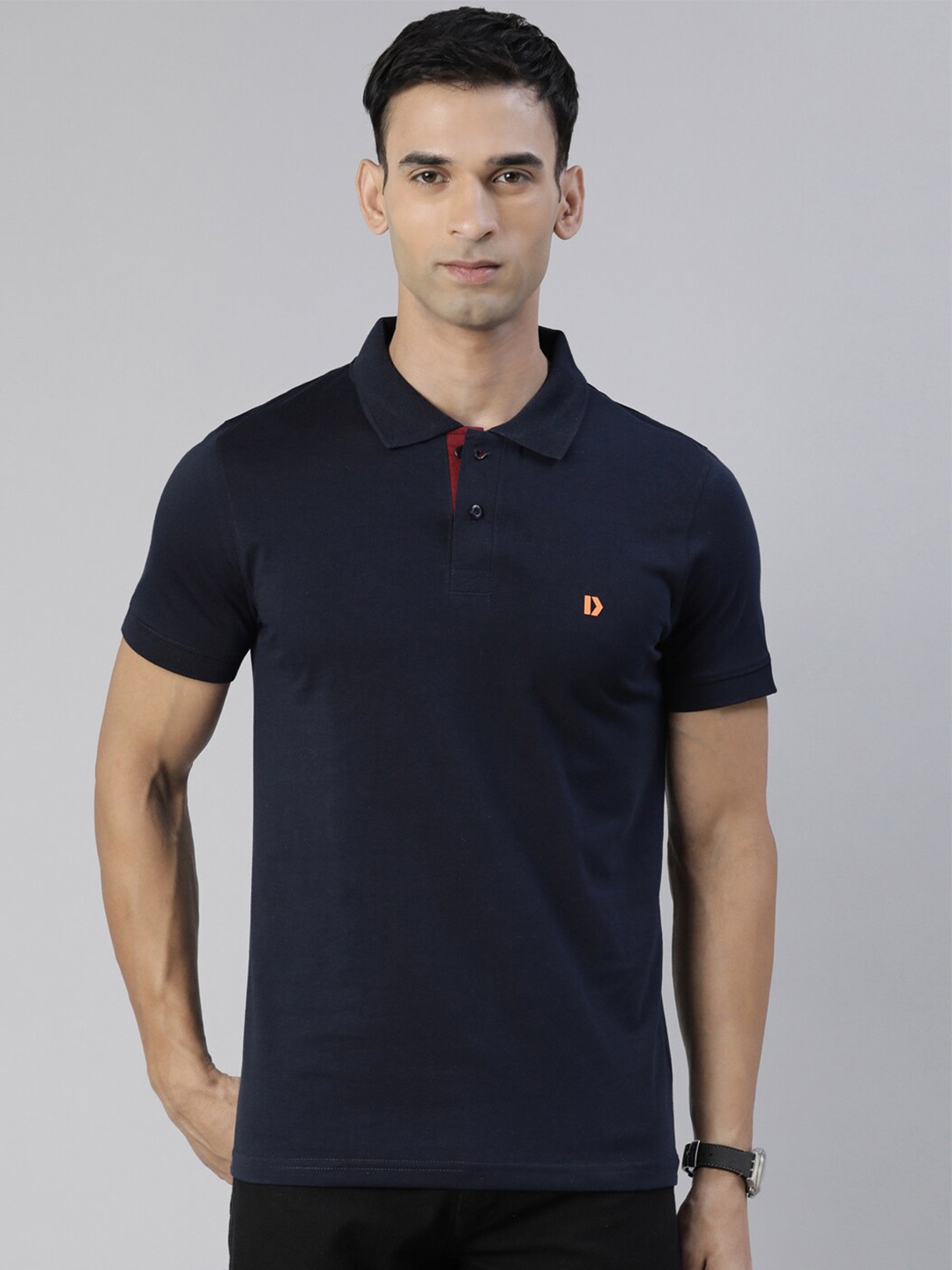 

DIXCY SCOTT Polo Collar Relaxed Fit Cotton T-Shirt, Blue