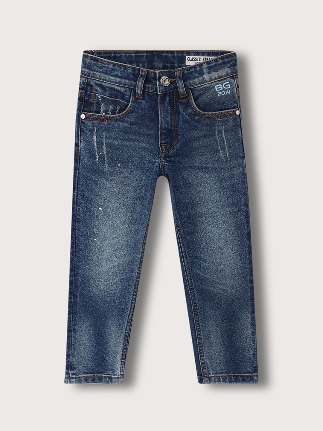 

Blue Giraffe Boys Low Distress Straight Fit Heavy Fade Cotton Jeans