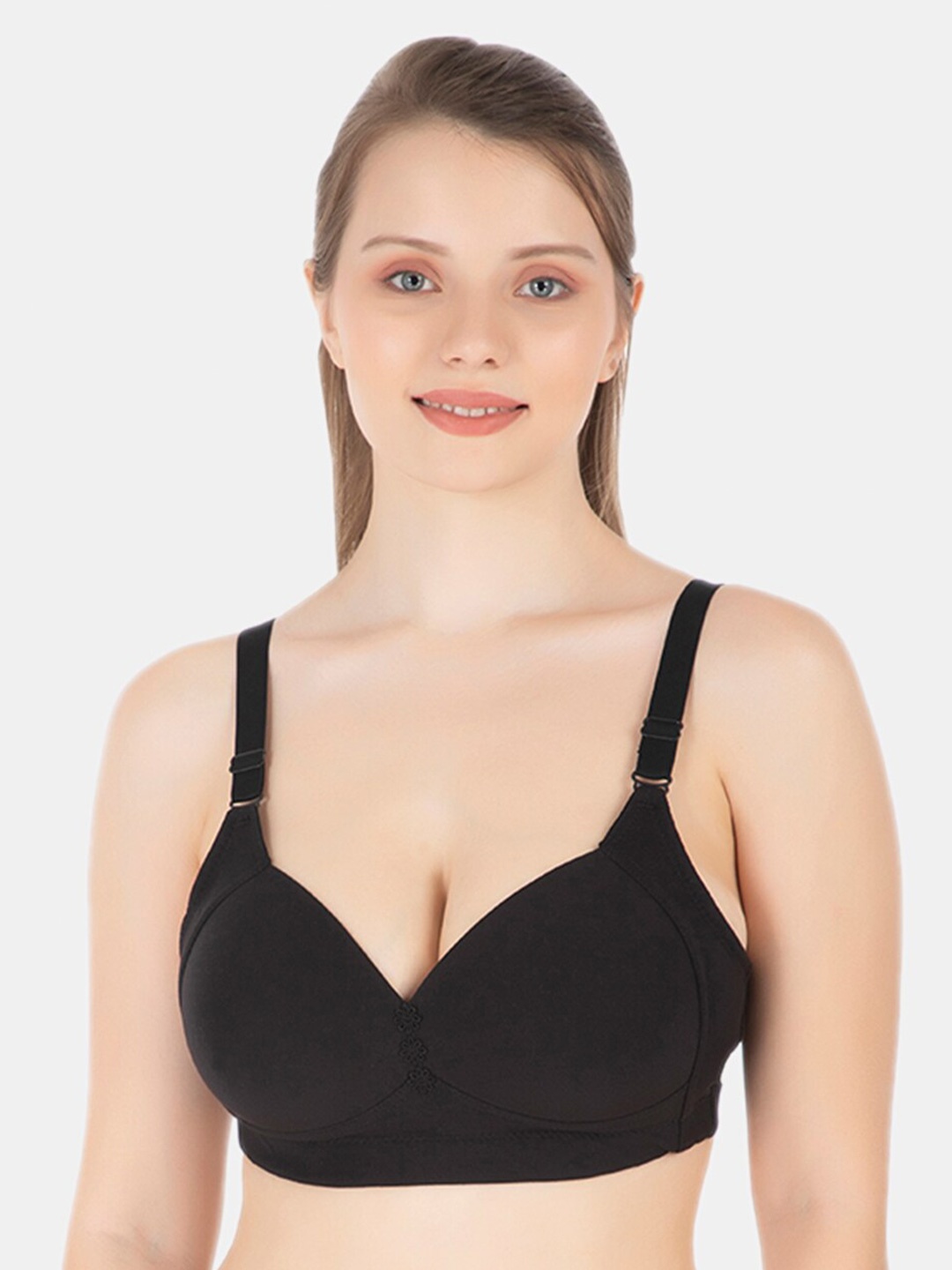 

Tweens Full Coverage All Day Comfort Lightly Padded Cotton Minimizer Bra, Black