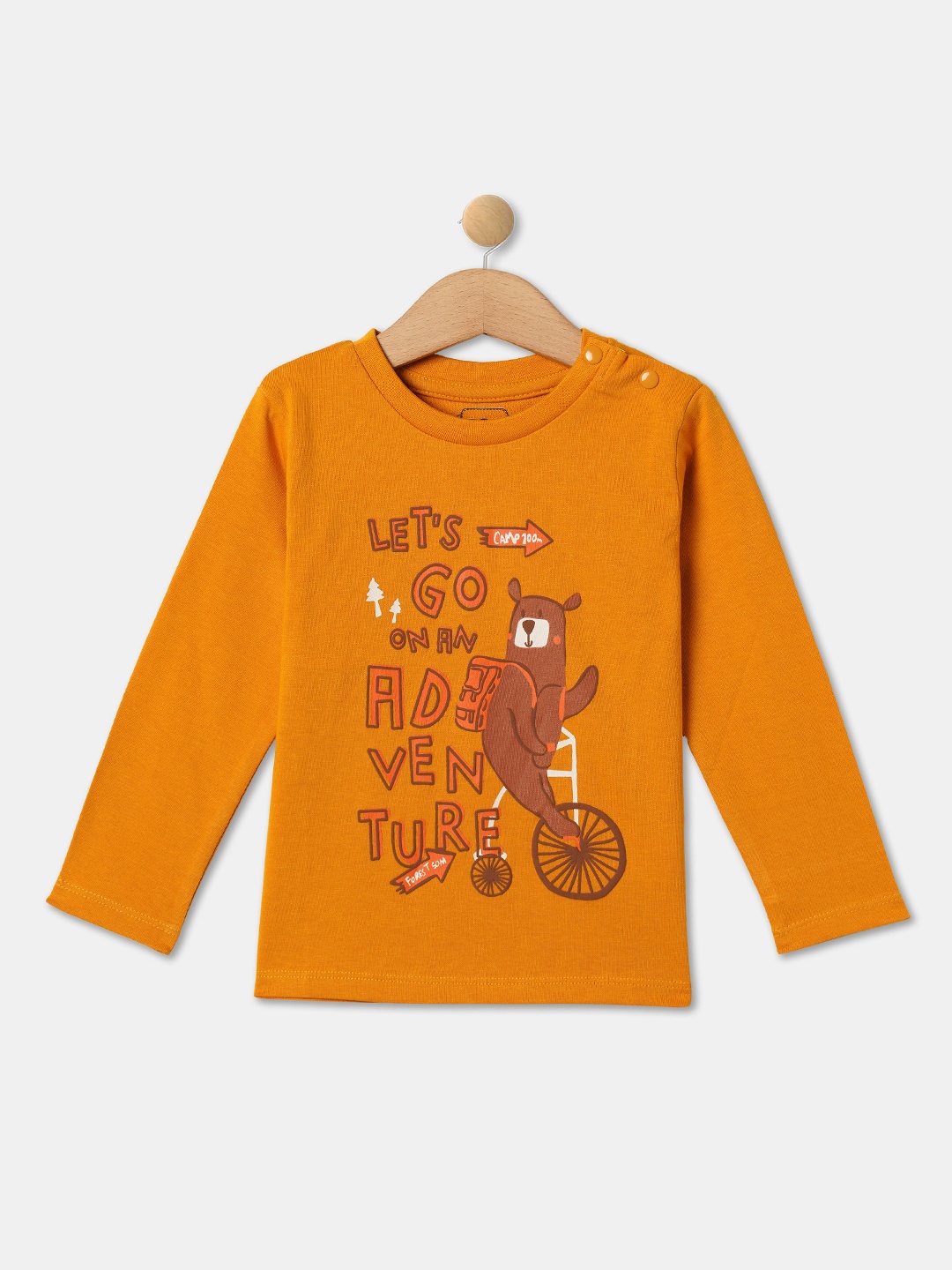 

R&B Infant Boys Typography Printed Round Neck Cotton T-Shirt, Yellow