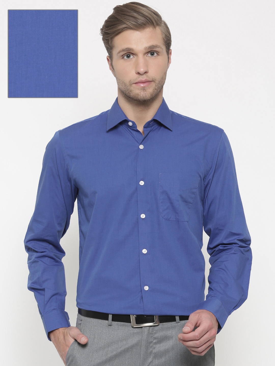 

Peter England Elite Men Blue Regular Fit Solid Formal Shirt