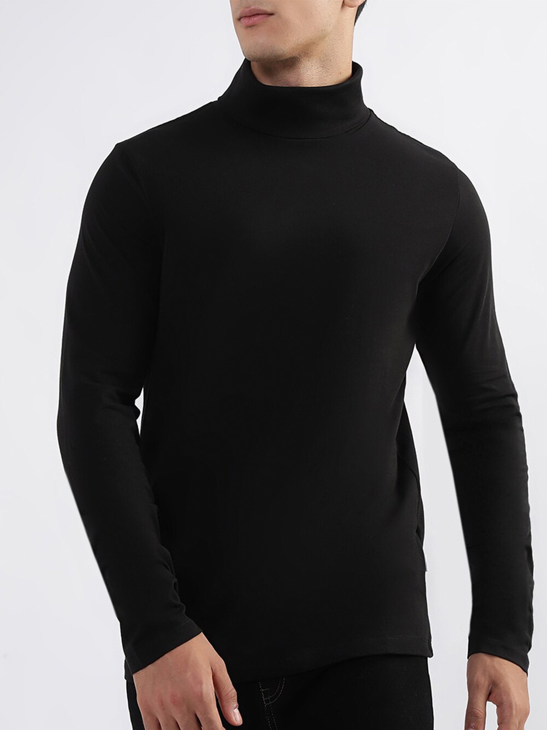 

LINDBERGH Long Sleeves Turtle Neck Slim Fit T-shirt, Black