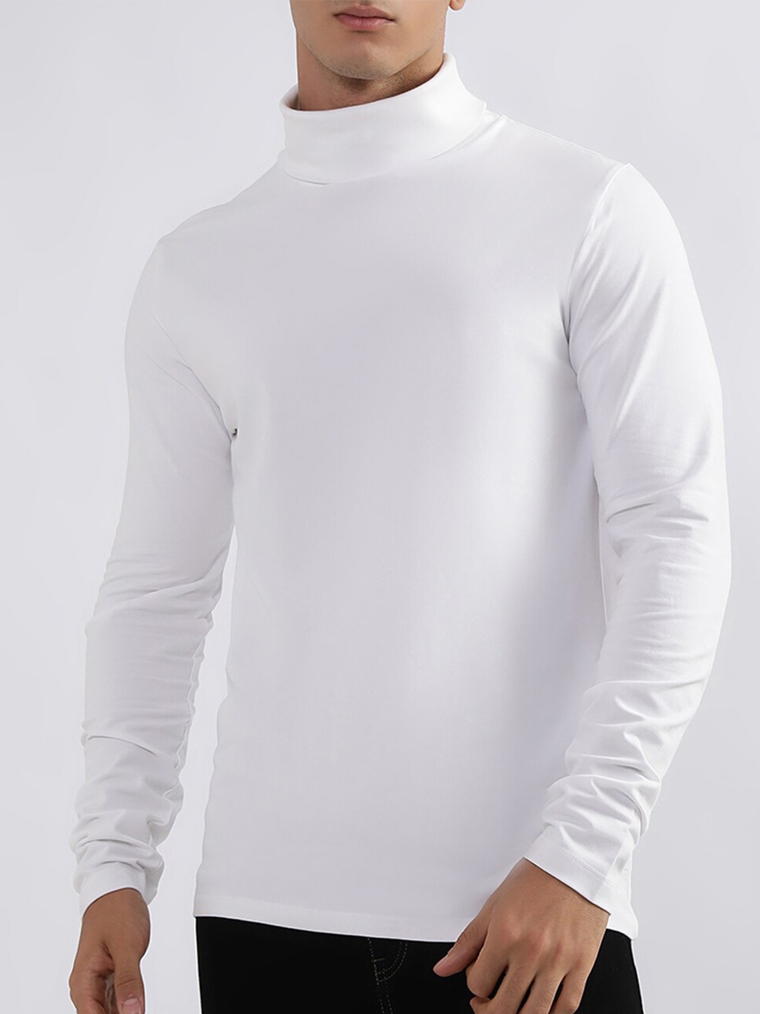 

LINDBERGH Long Sleeves Turtle Neck Slim Fit T-shirt, White