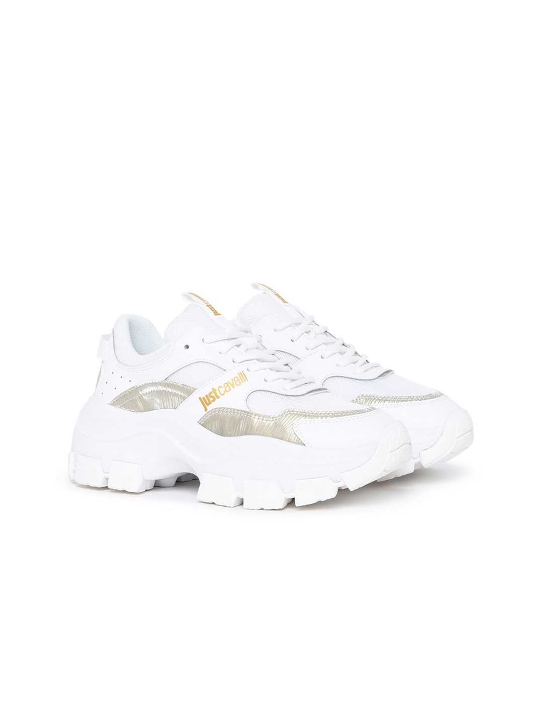 

Just Cavalli Women Leather Comfort Insole Basics Sneakers, White