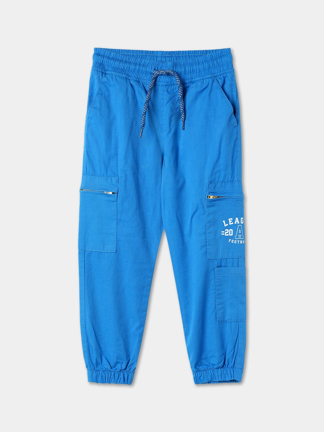 

R&B Boys Cotton Cargos Joggers, Blue