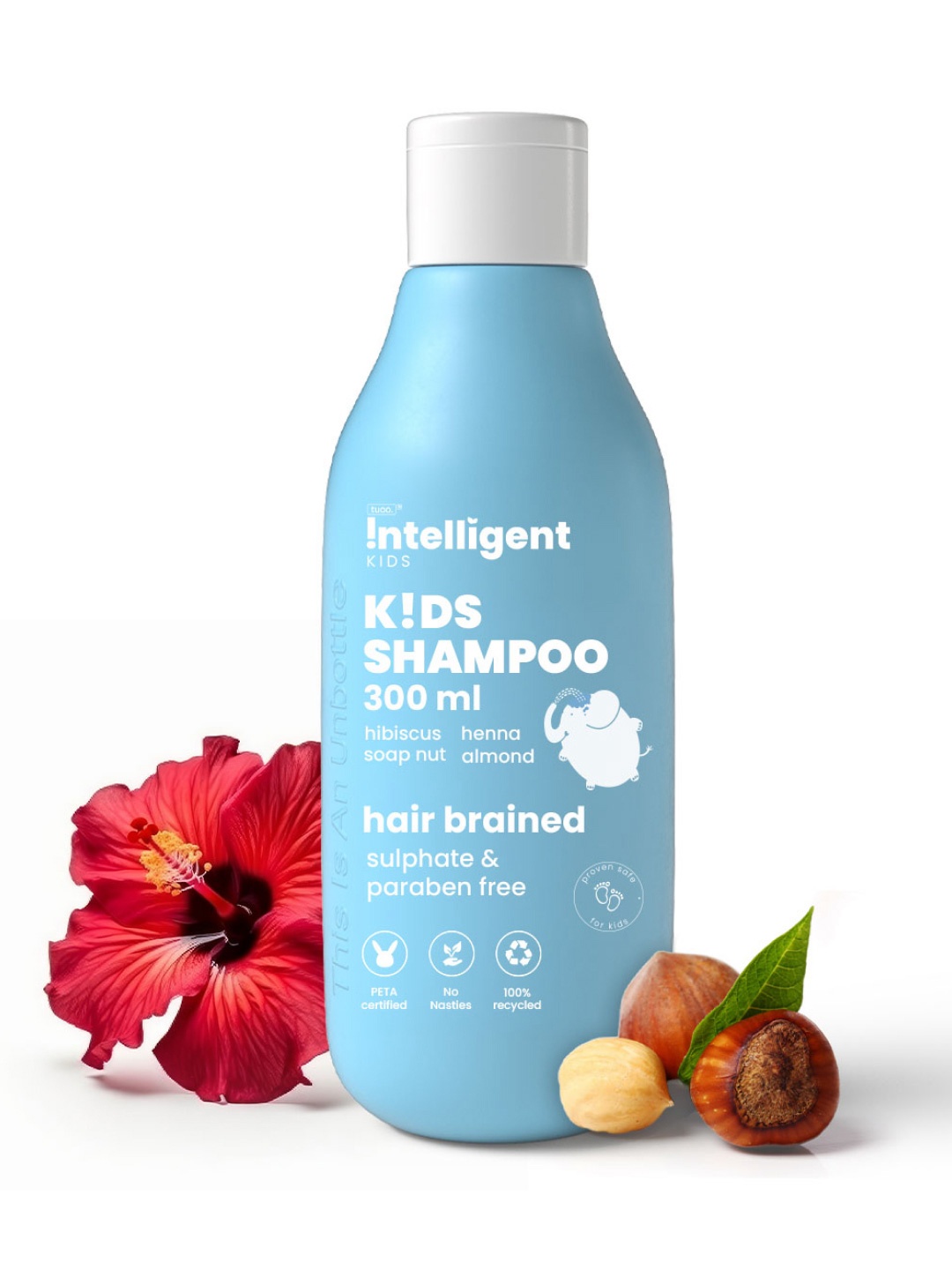 

Tuco Intelligent Kids Hair Brained Mild Shampoo with Soapnut & Henna - 300 ml, Blue