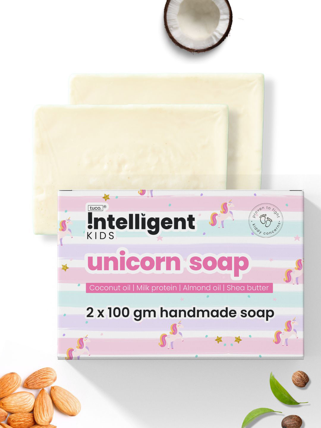 

Tuco Intelligent Unicorn Set Of 2 Soap For Deep Cleaning 100g Each, Off white