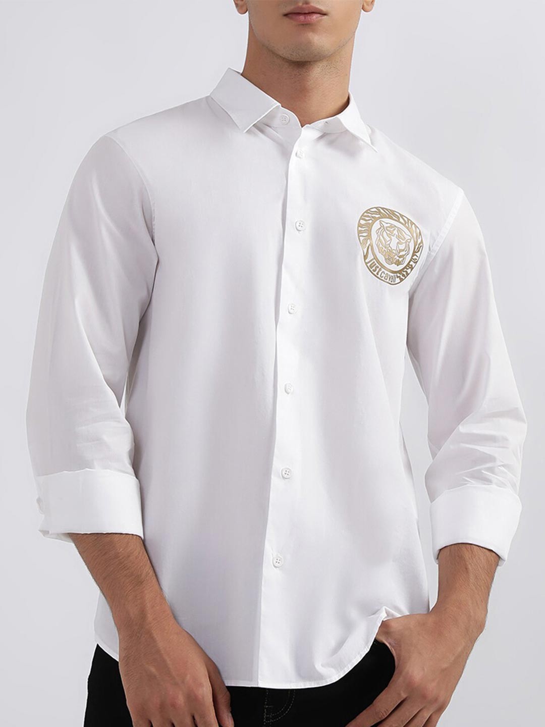 

Just Cavalli Slim Fit Cotton Casual Shirt, White