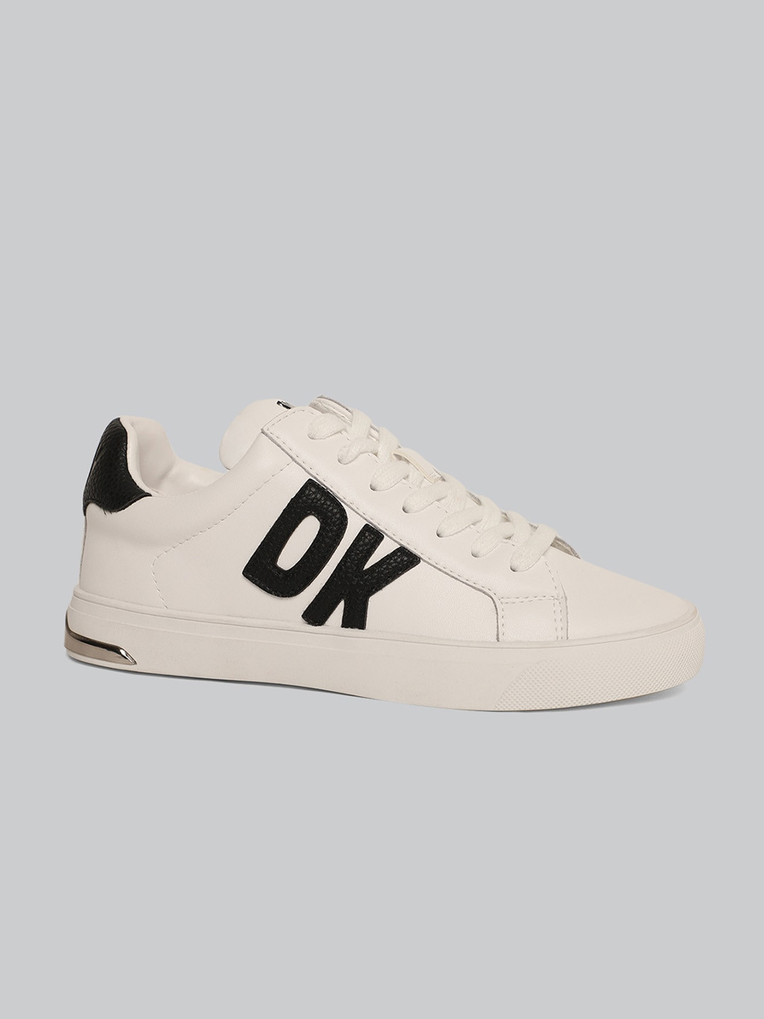 

DKNY Women Round Toe Lace-Up Leather Sneakers, White
